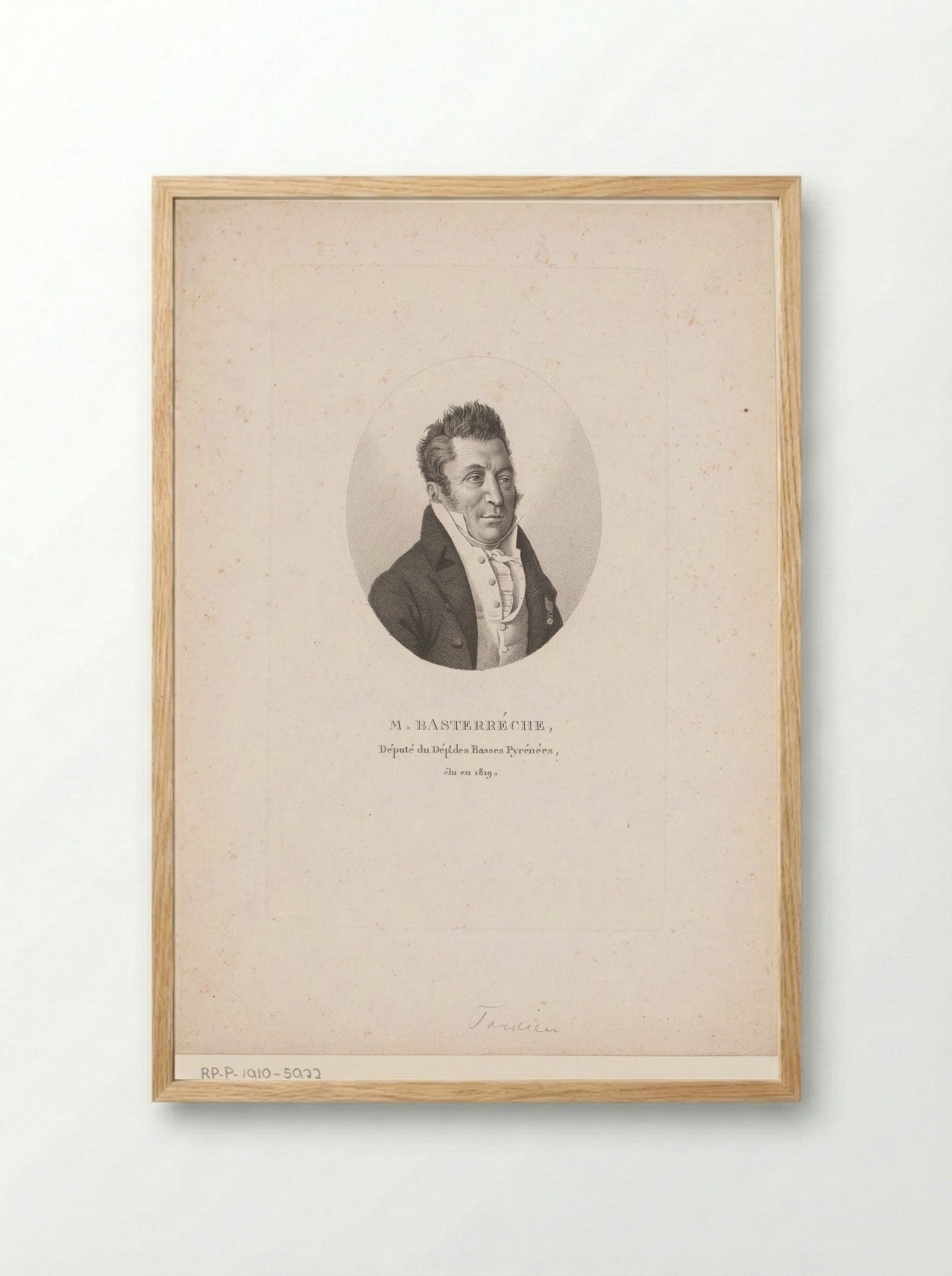 Portret van Jean-Pierre Basterrêche - Ambroise Tardieu - Framed Print Wood
