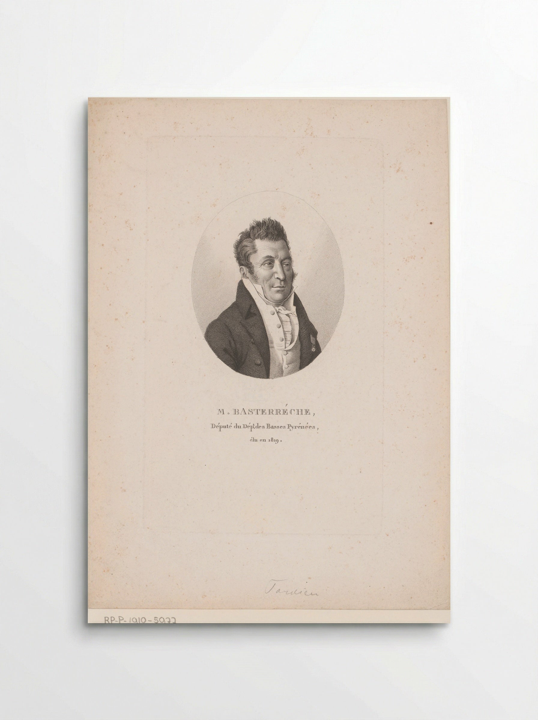 Portret van Jean-Pierre Basterrêche - Ambroise Tardieu - Poster