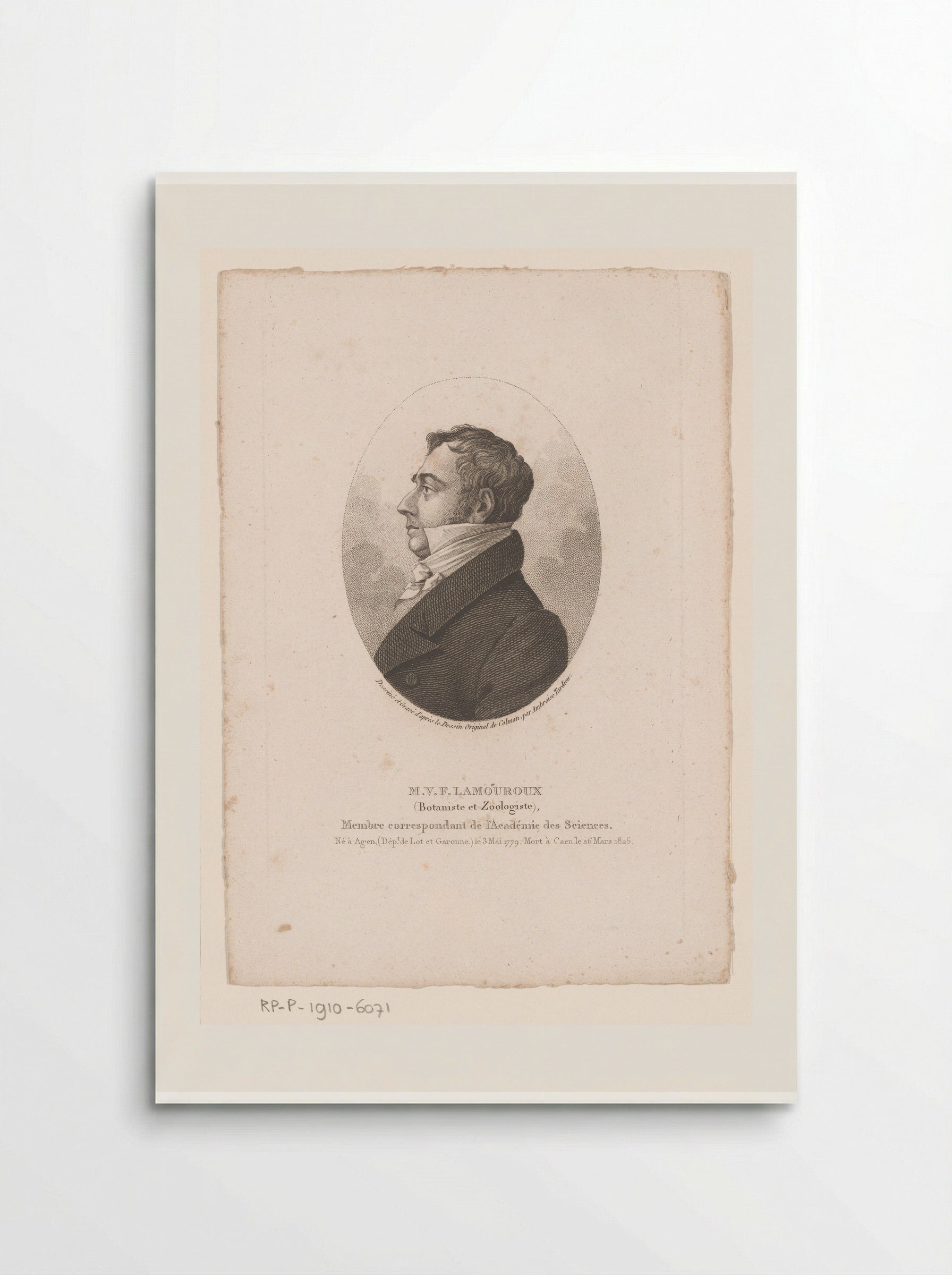Portret van Jean Vincent Félix Lamouroux - Ambroise Tardieu - Poster