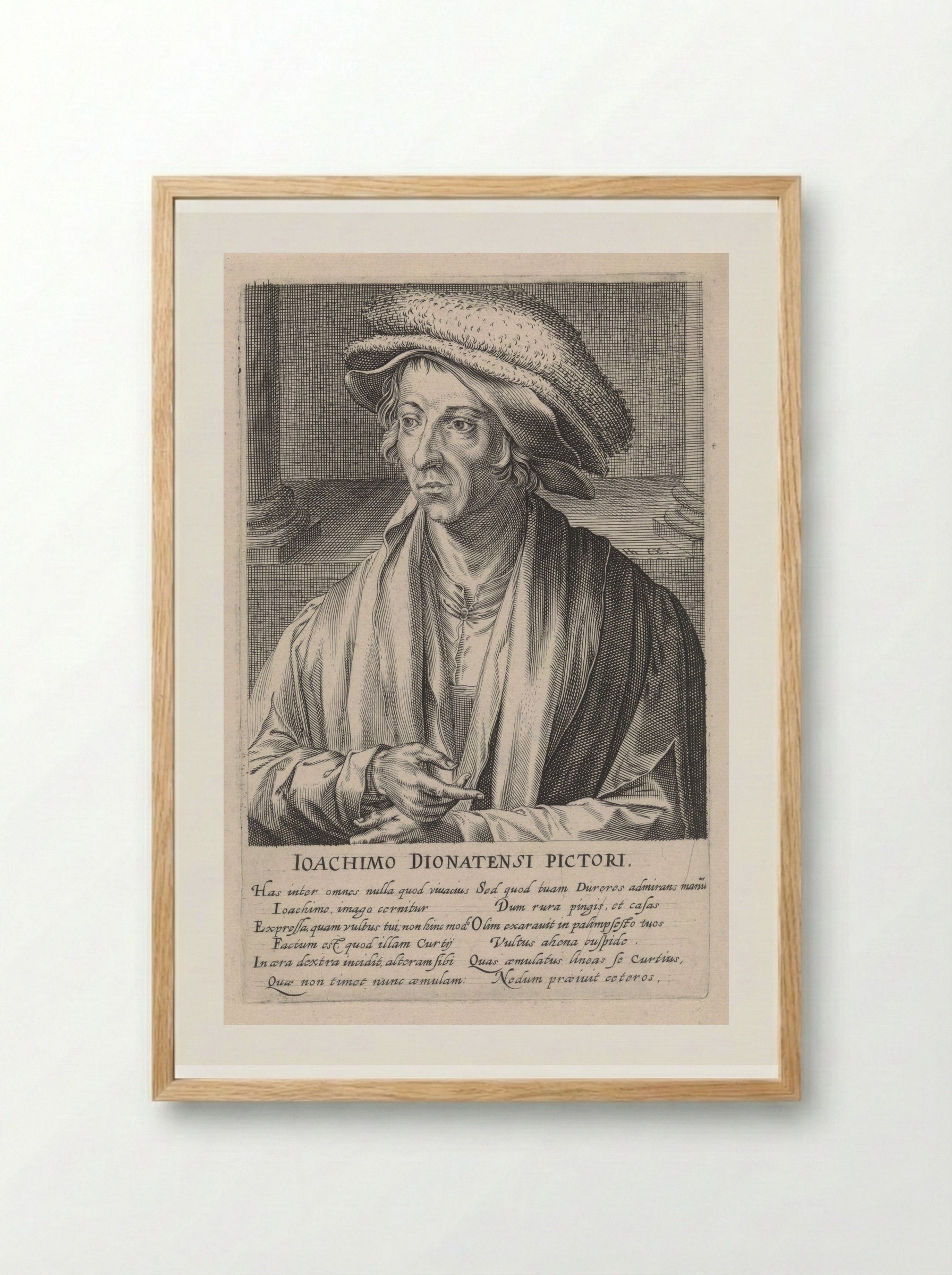 Portret van Joachim Patinir - Hendrick Hondius (I) - Framed Print Wood