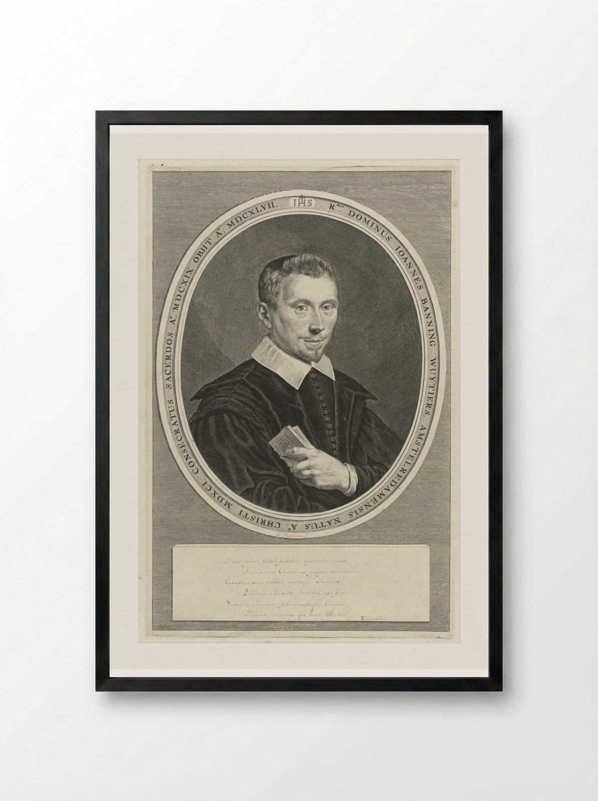 Portret van Joannes Banning Wuytiers - Theodor Matham - Framed Print Black