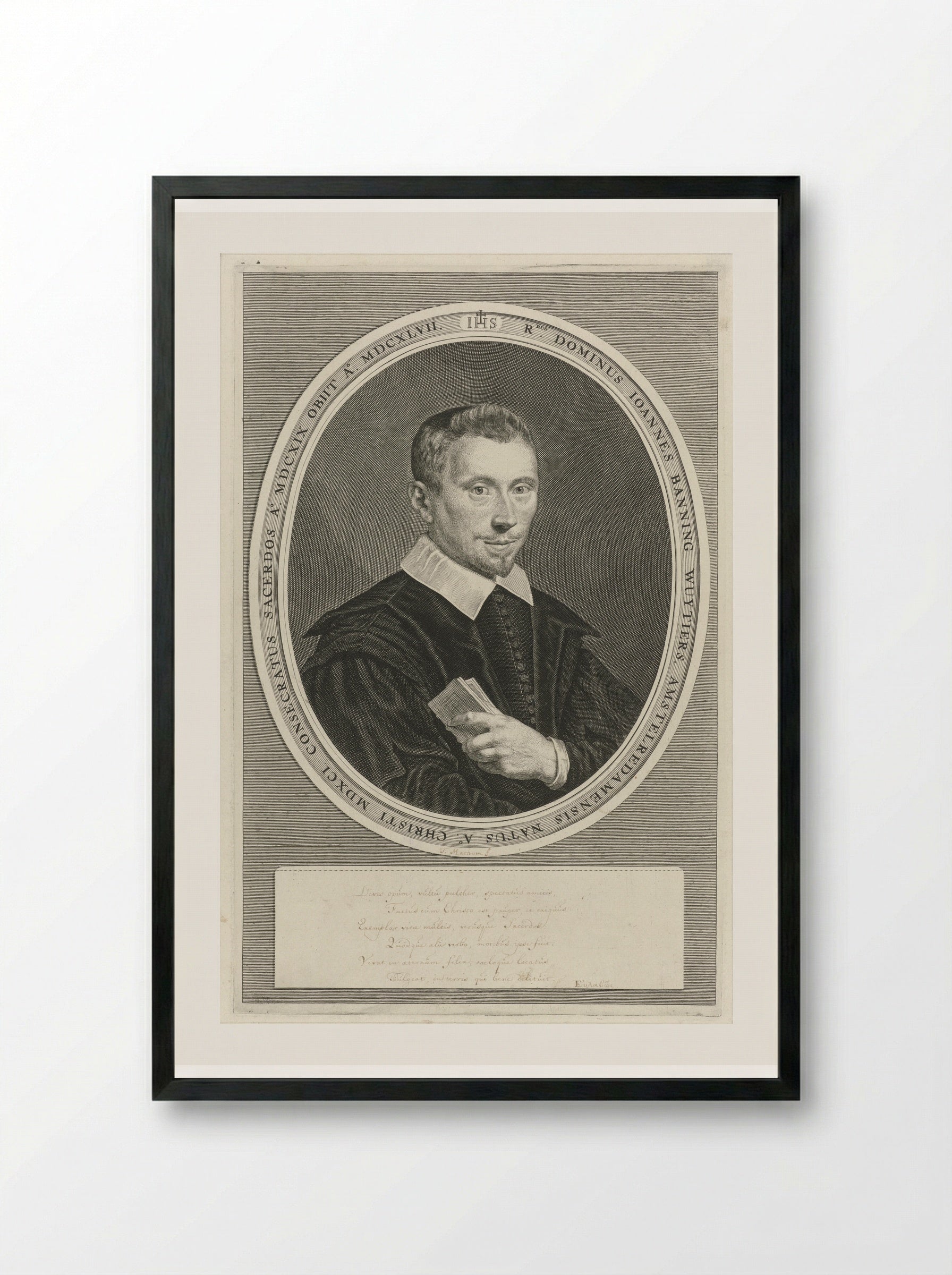 Portret van Joannes Banning Wuytiers - Theodor Matham - Framed Print Black