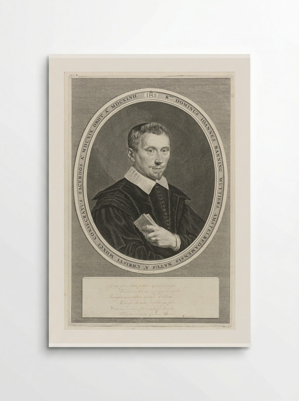 Portret van Joannes Banning Wuytiers - Theodor Matham - Poster