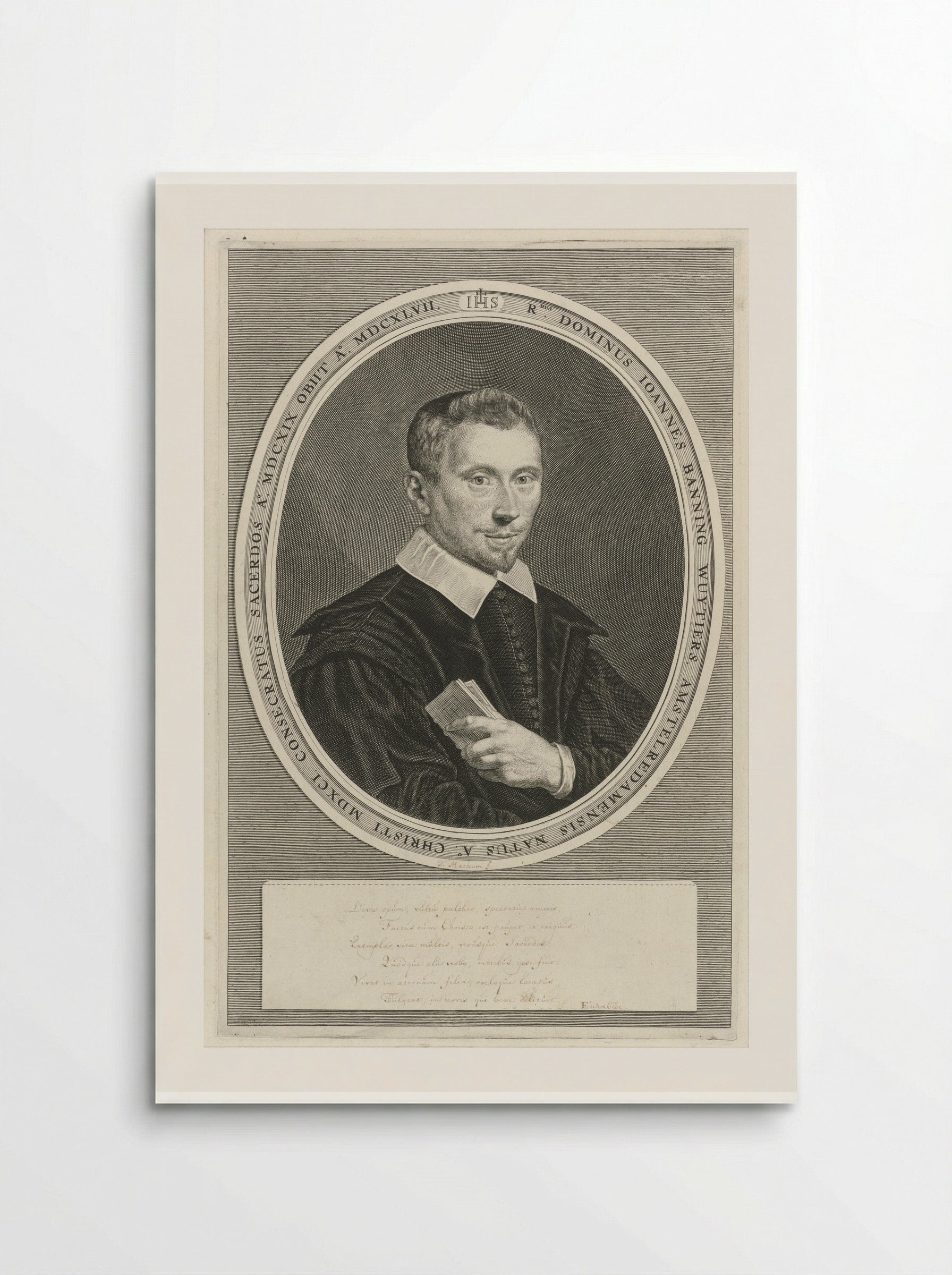 Portret van Joannes Banning Wuytiers - Theodor Matham - Poster