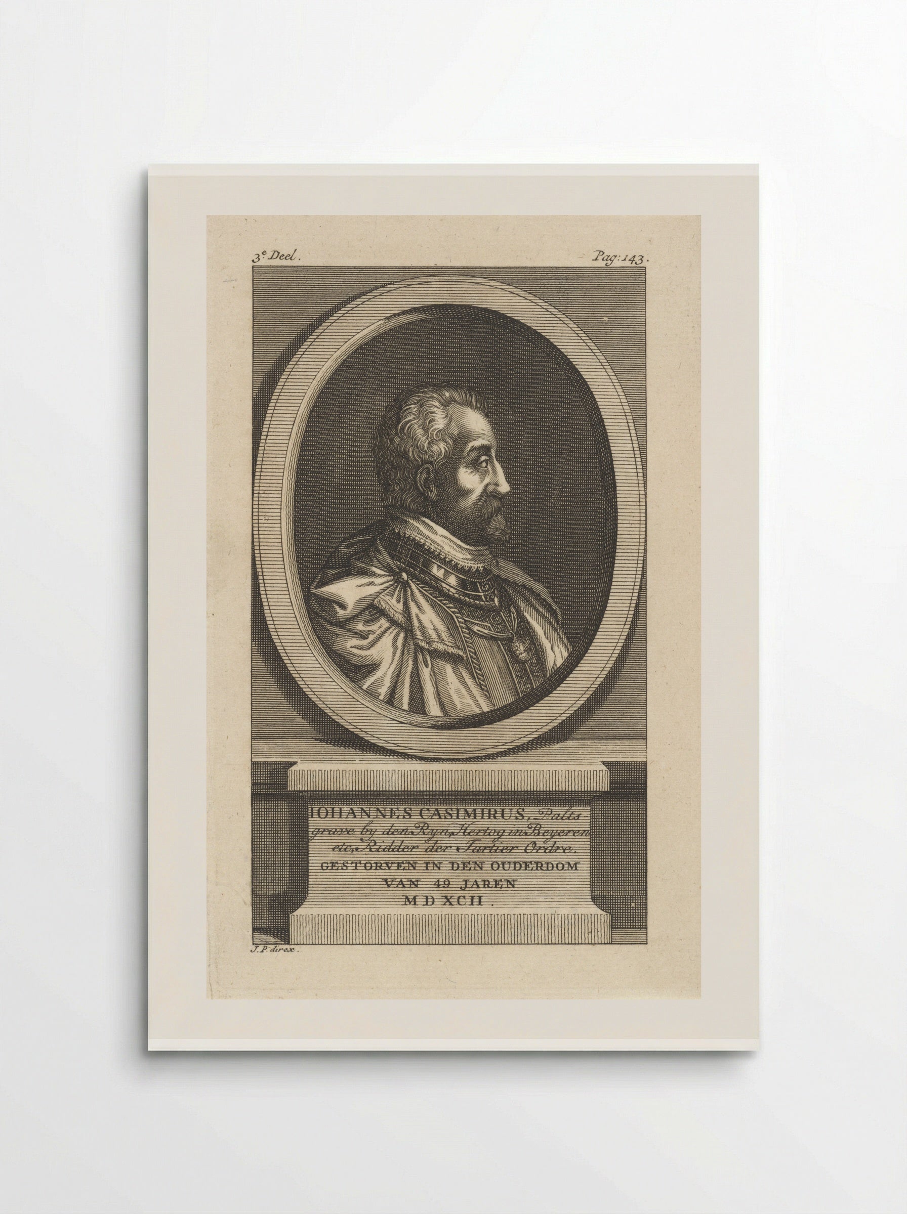 Portret van Johan Casimir, paltsgraaf aan de Rijn - Jan Punt - Poster