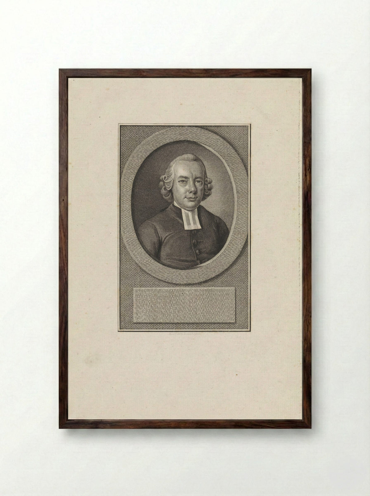 Portret van Johan Christiaan Baum - Reinier Vinkeles - Framed Print Dark Wood
