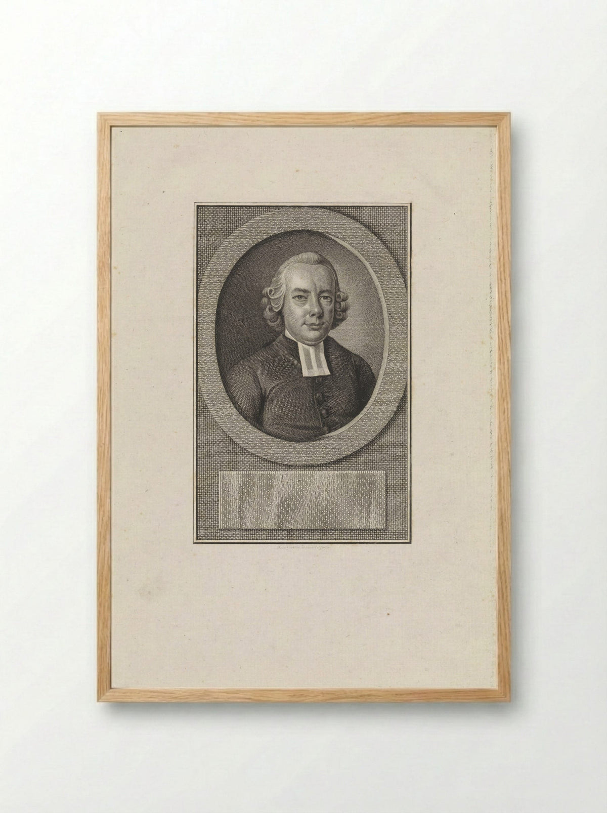 Portret van Johan Christiaan Baum - Reinier Vinkeles - Framed Print Wood