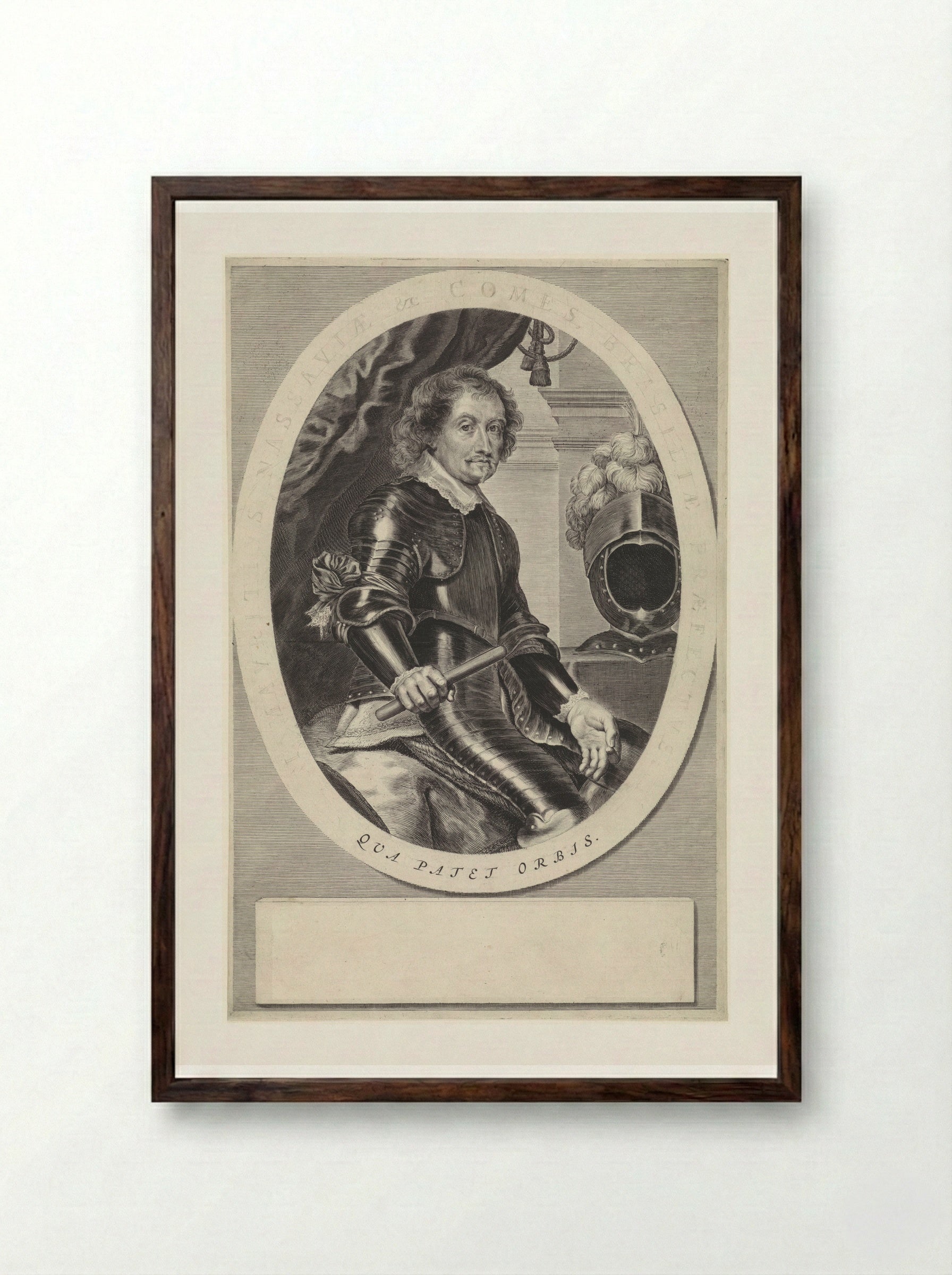 Portret van Johan Maurits van Nassau-Siegen - Theodor Matham - Framed Print Dark Wood