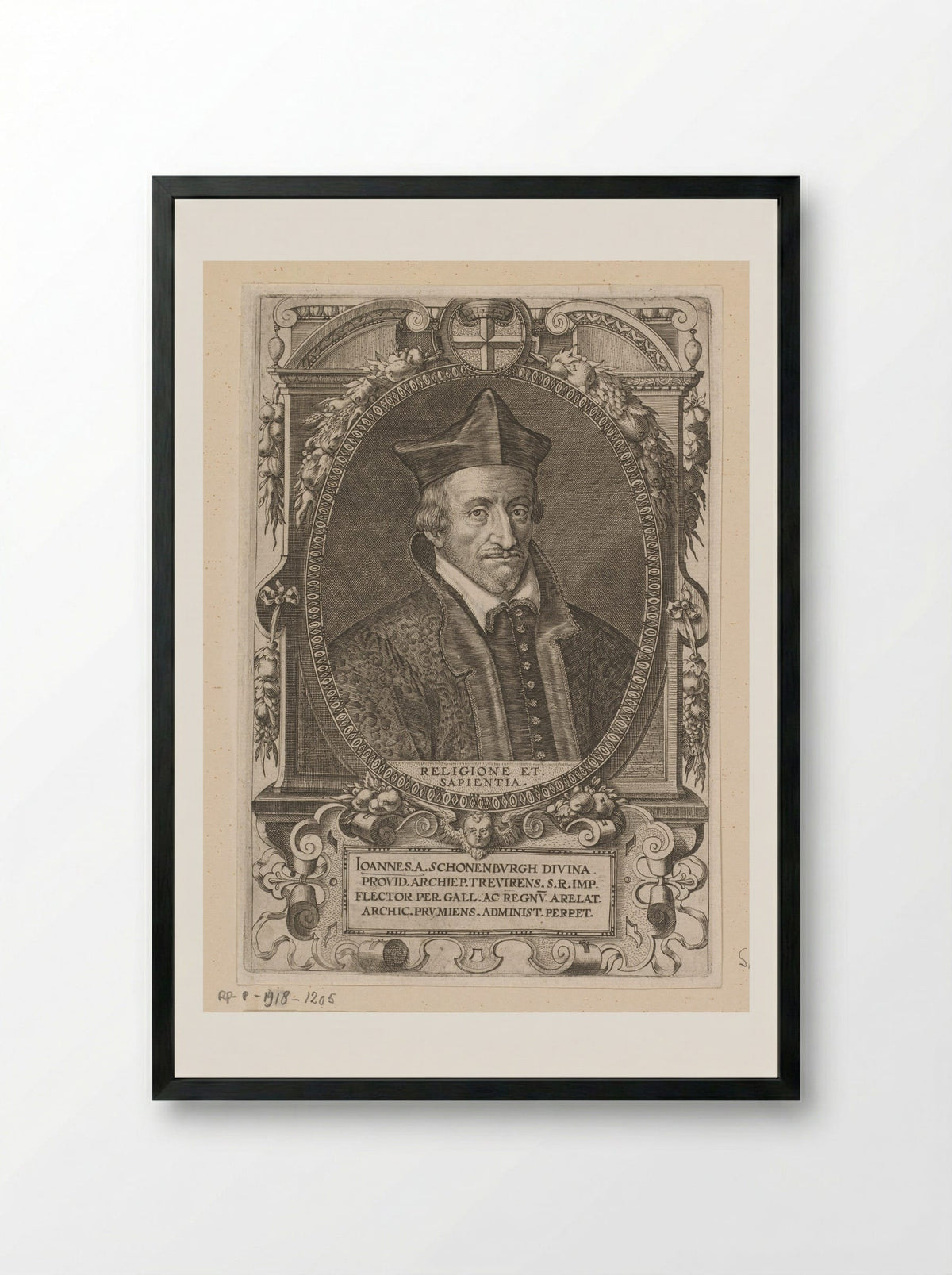 Portret van Johan VII van Schönenberg - Dominicus Custos - Framed Print Black