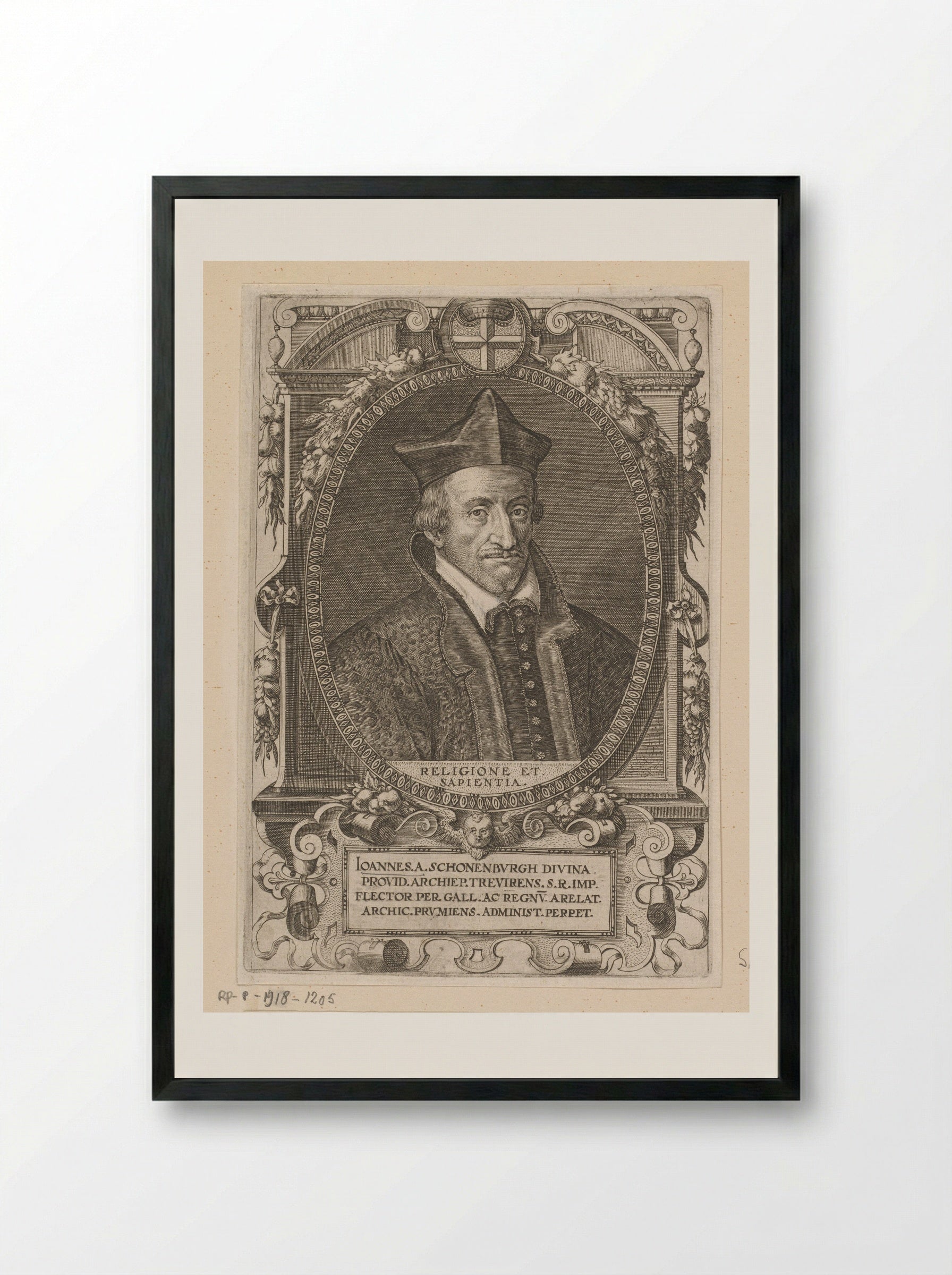 Portret van Johan VII van Schönenberg - Dominicus Custos - Framed Print Black