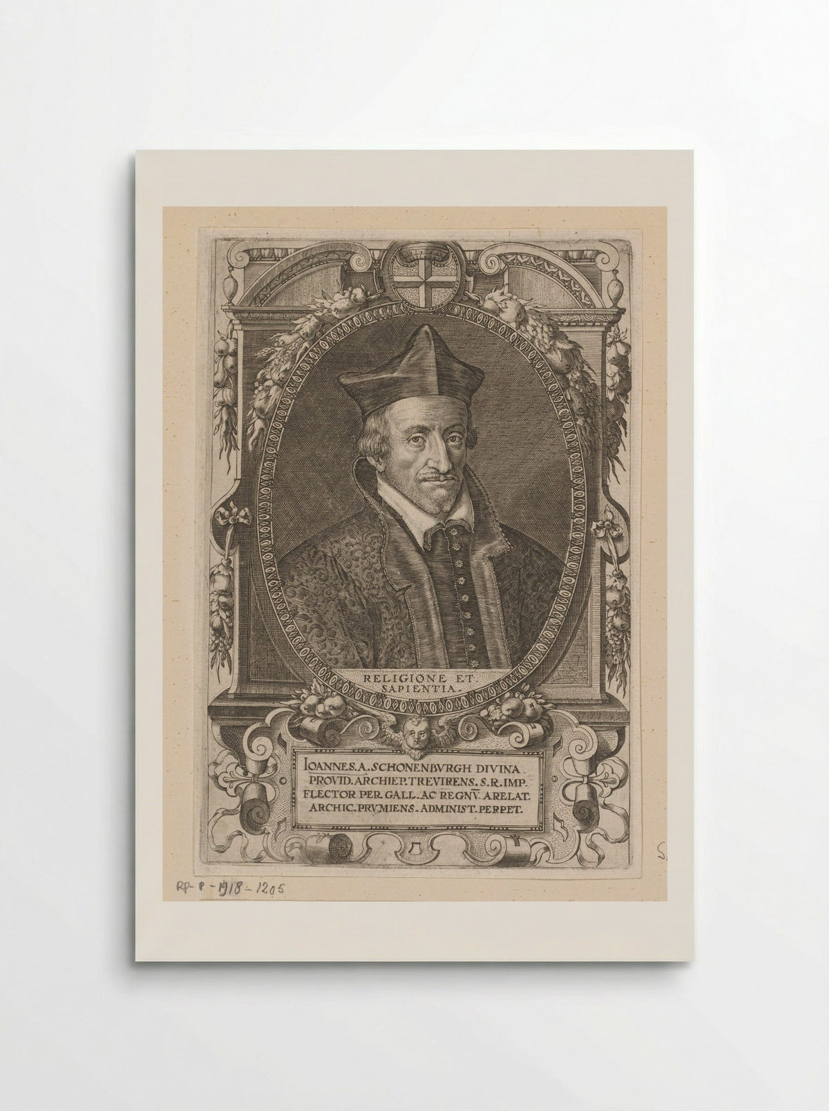 Portret van Johan VII van Schönenberg - Dominicus Custos - Poster