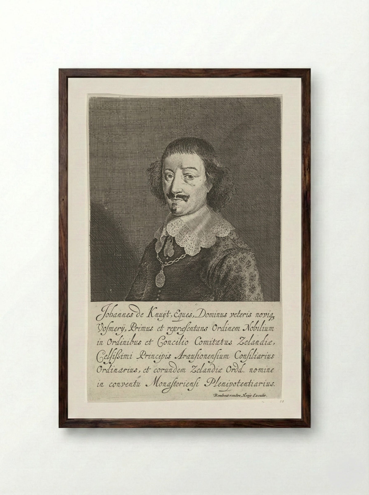 Portret van Johan de Knuyt - Pieter Nolpe - Framed Print Dark Wood