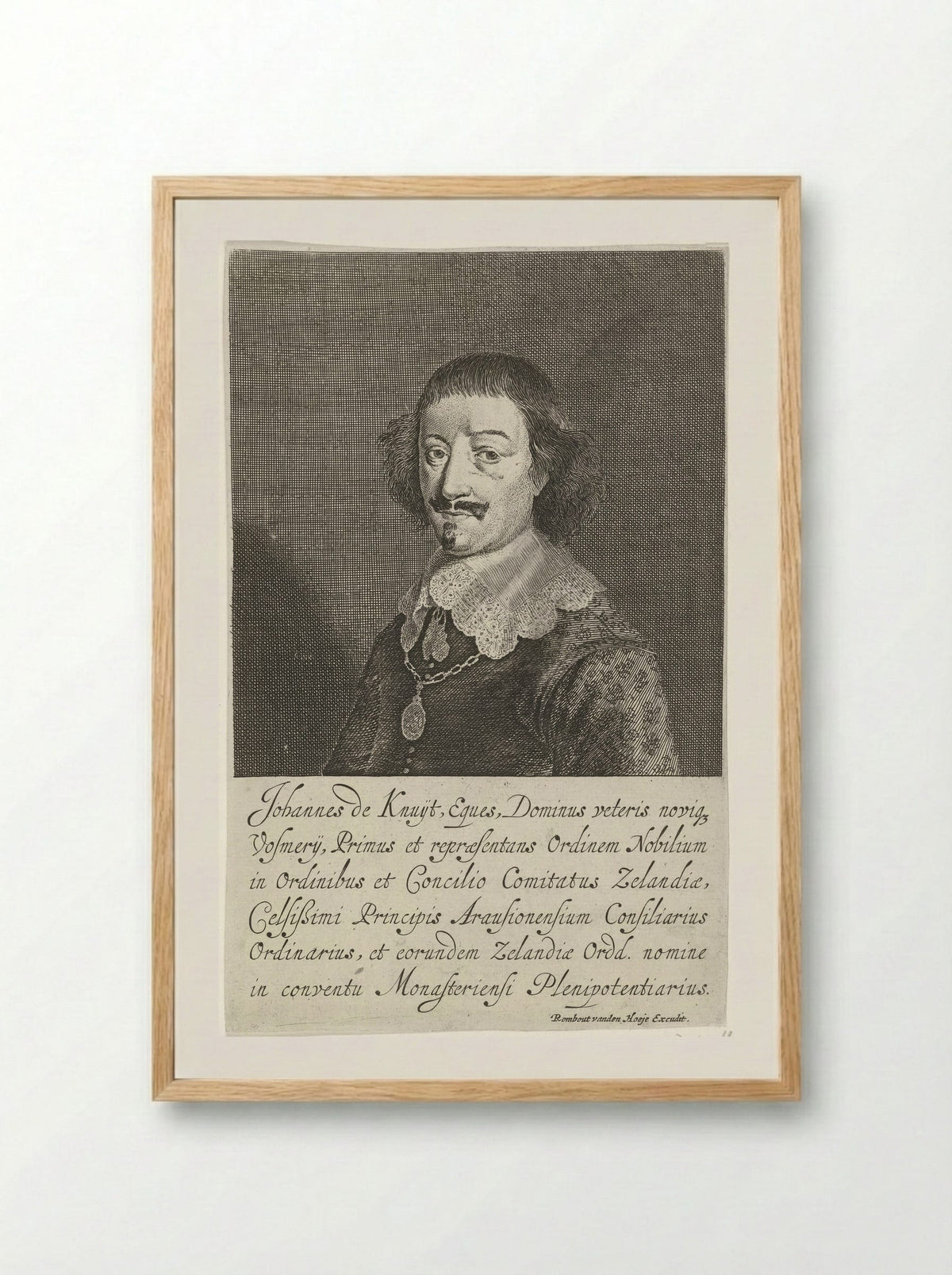 Portret van Johan de Knuyt - Pieter Nolpe - Framed Print Wood