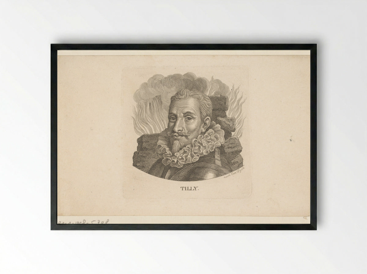 Portret van Johan 't Serclaes, graaf van Tilly - Ernst Ludwig Riepenhausen - Framed Print Black