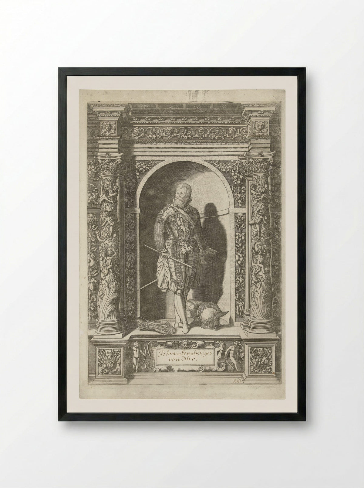 Portret van Johann Fernberger von Aur - Dominicus Custos - Framed Print Black
