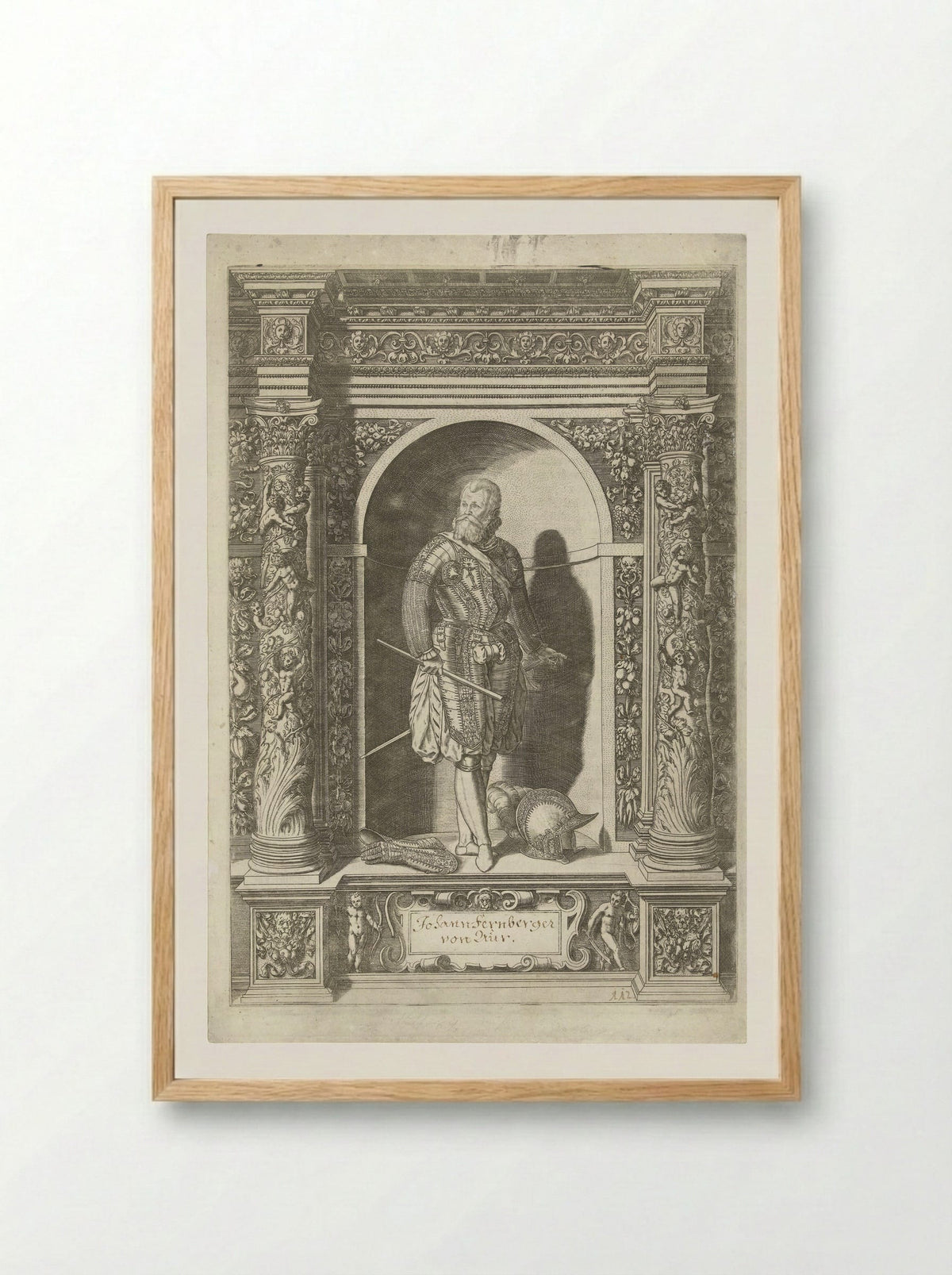 Portret van Johann Fernberger von Aur - Dominicus Custos - Framed Print Wood