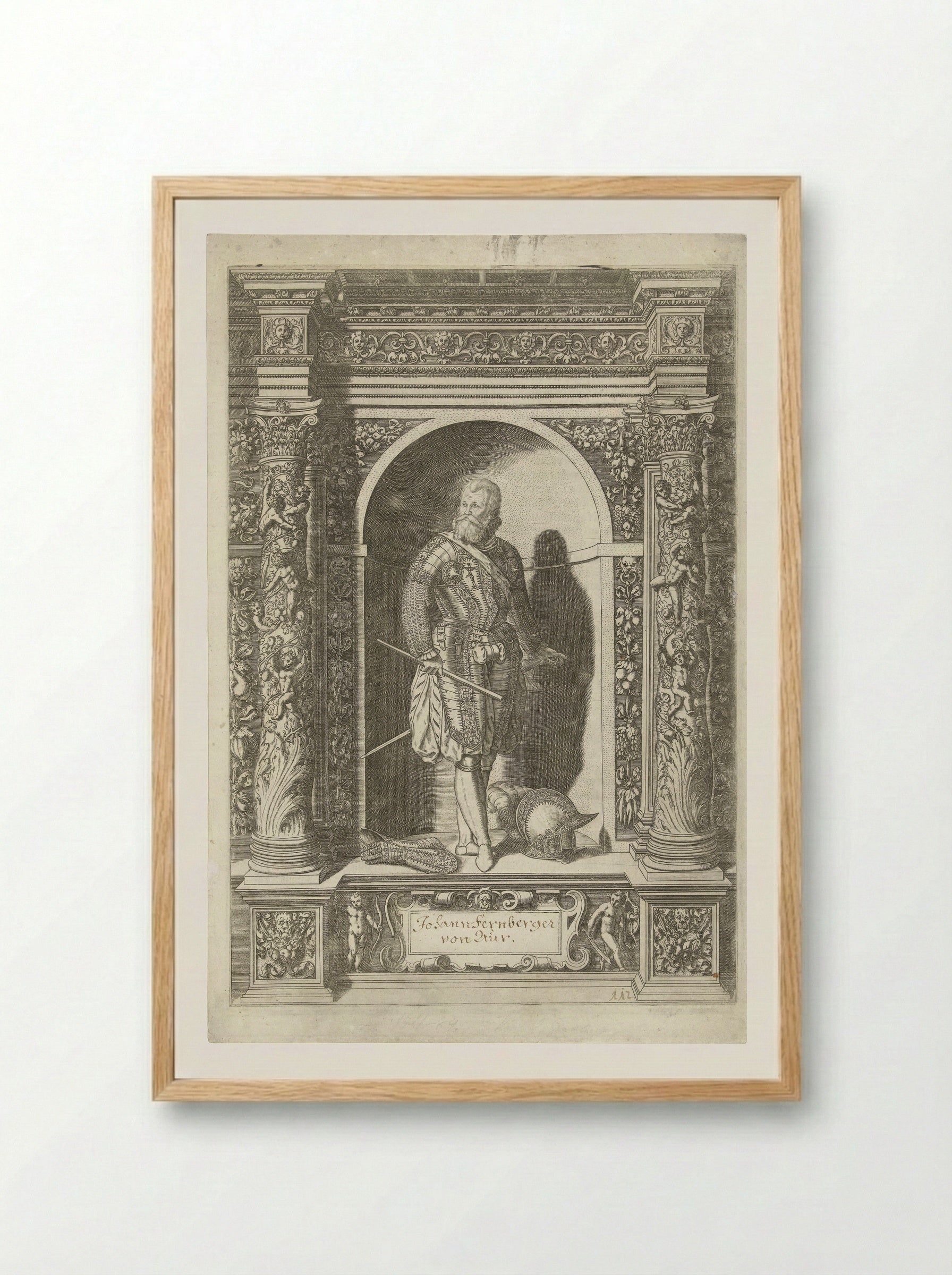 Portret van Johann Fernberger von Aur - Dominicus Custos - Framed Print Wood