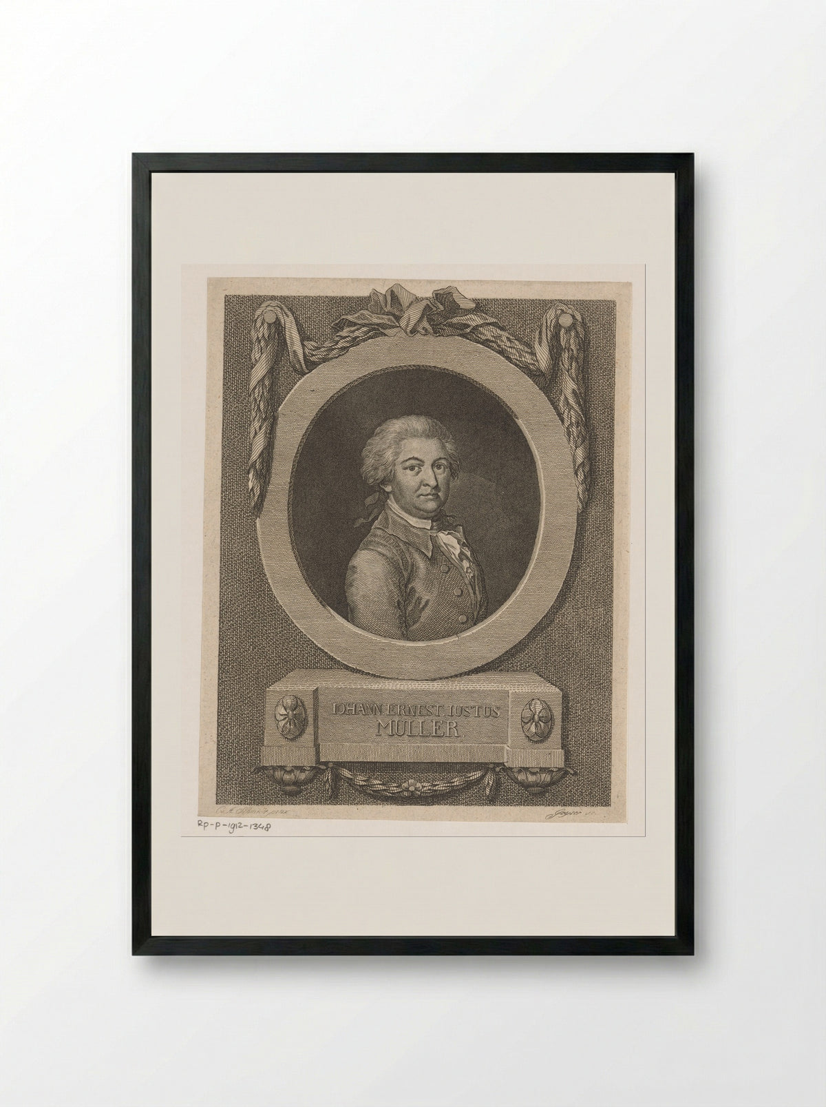 Portret van Johann Georg Ritter von Zimmermann - Johann Christian Ernst Müller - Framed Print Black