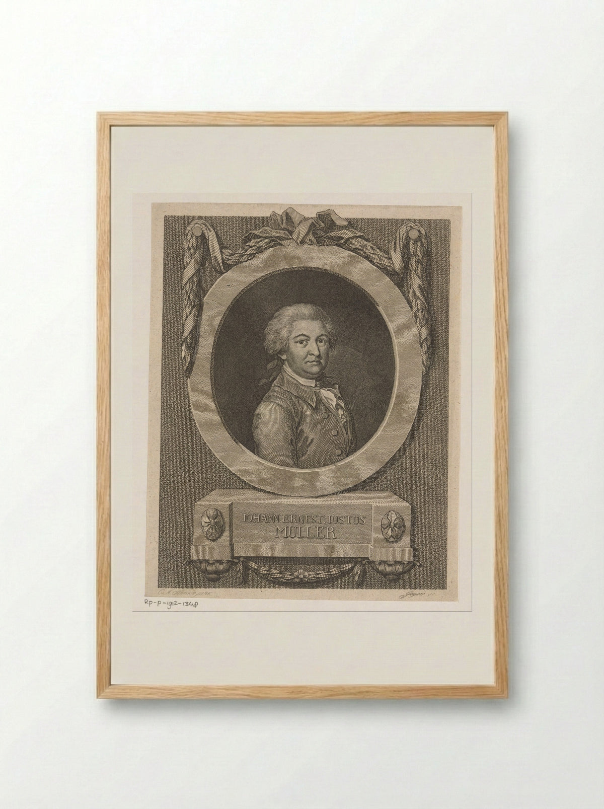 Portret van Johann Georg Ritter von Zimmermann - Johann Christian Ernst Müller - Framed Print Wood