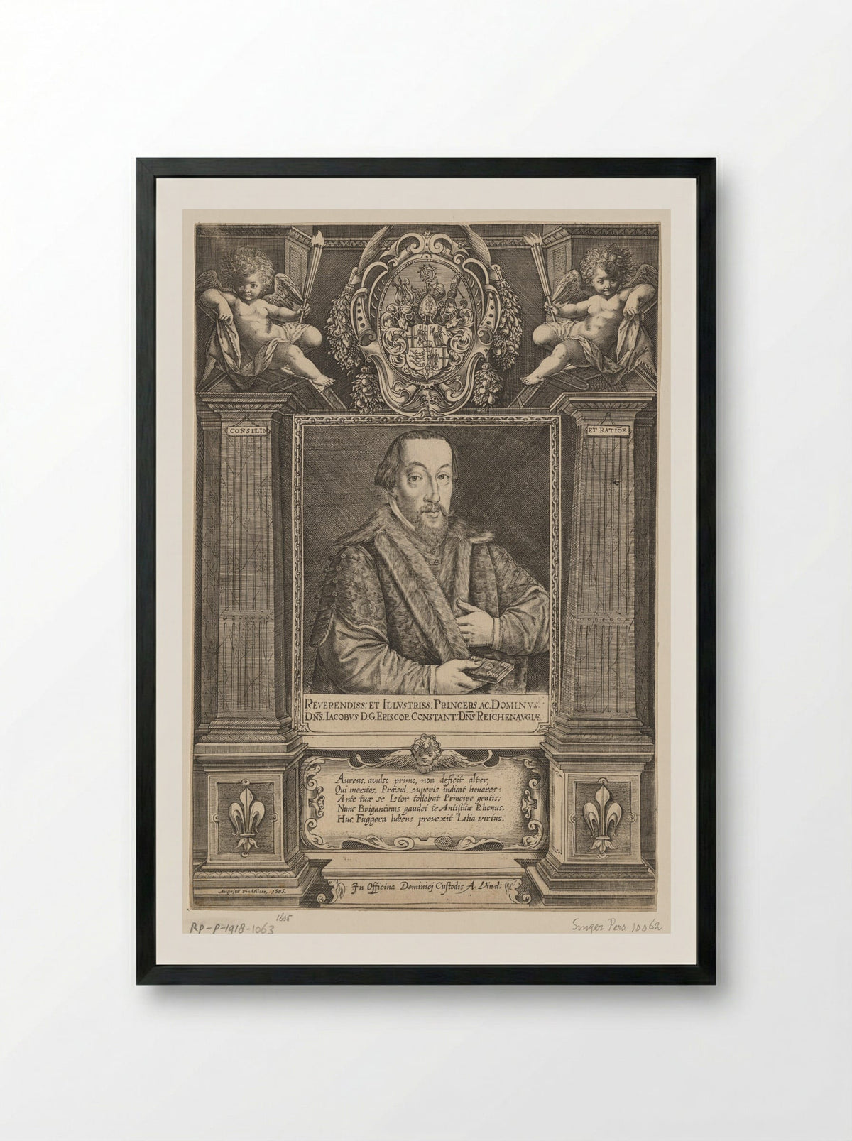 Portret van Johann Jacob Fugger - Dominicus Custos - Framed Print Black