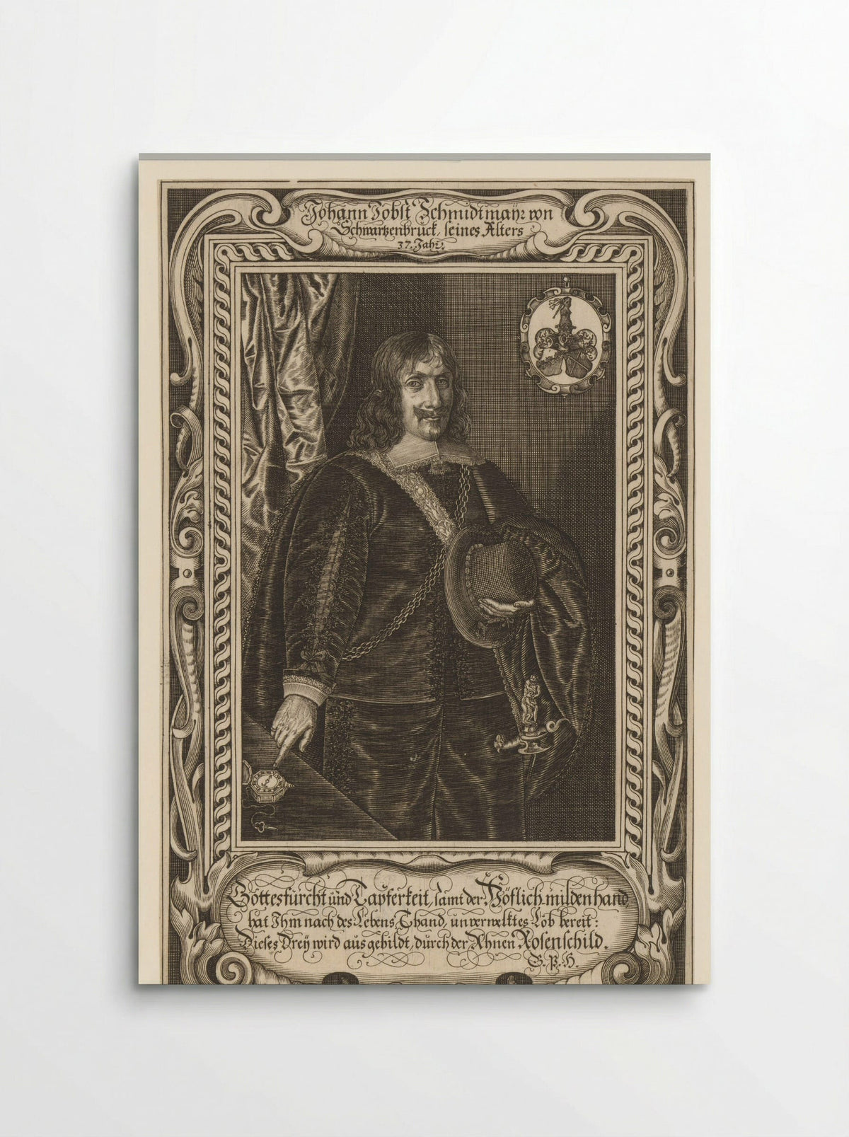Portret van Johann Jodocus Schmidmair von Schwarzenbruck - Johann Pfann - Poster