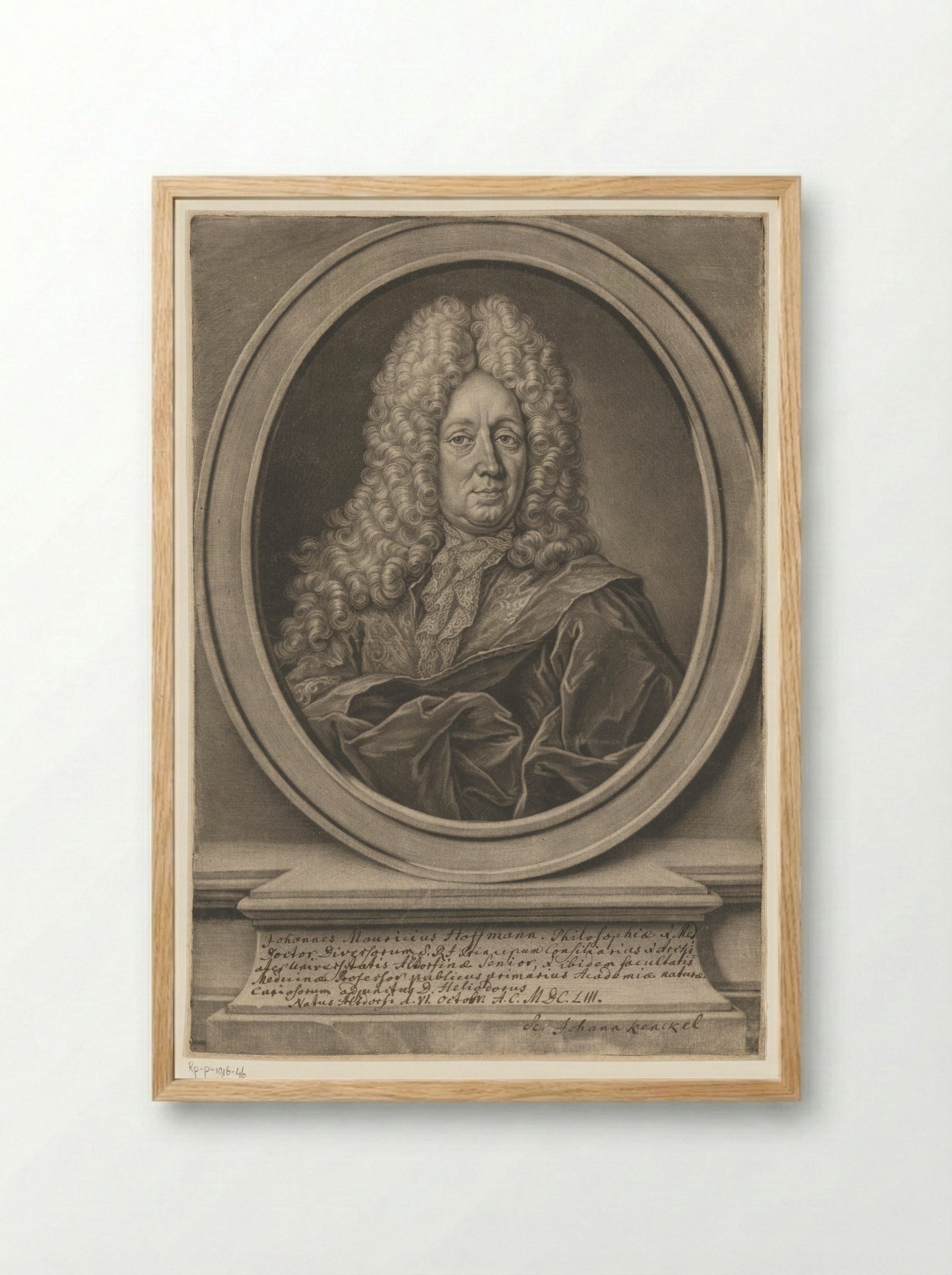 Portret van Johann Moritz Hoffmann - Christoph Weigel - Framed Print Wood