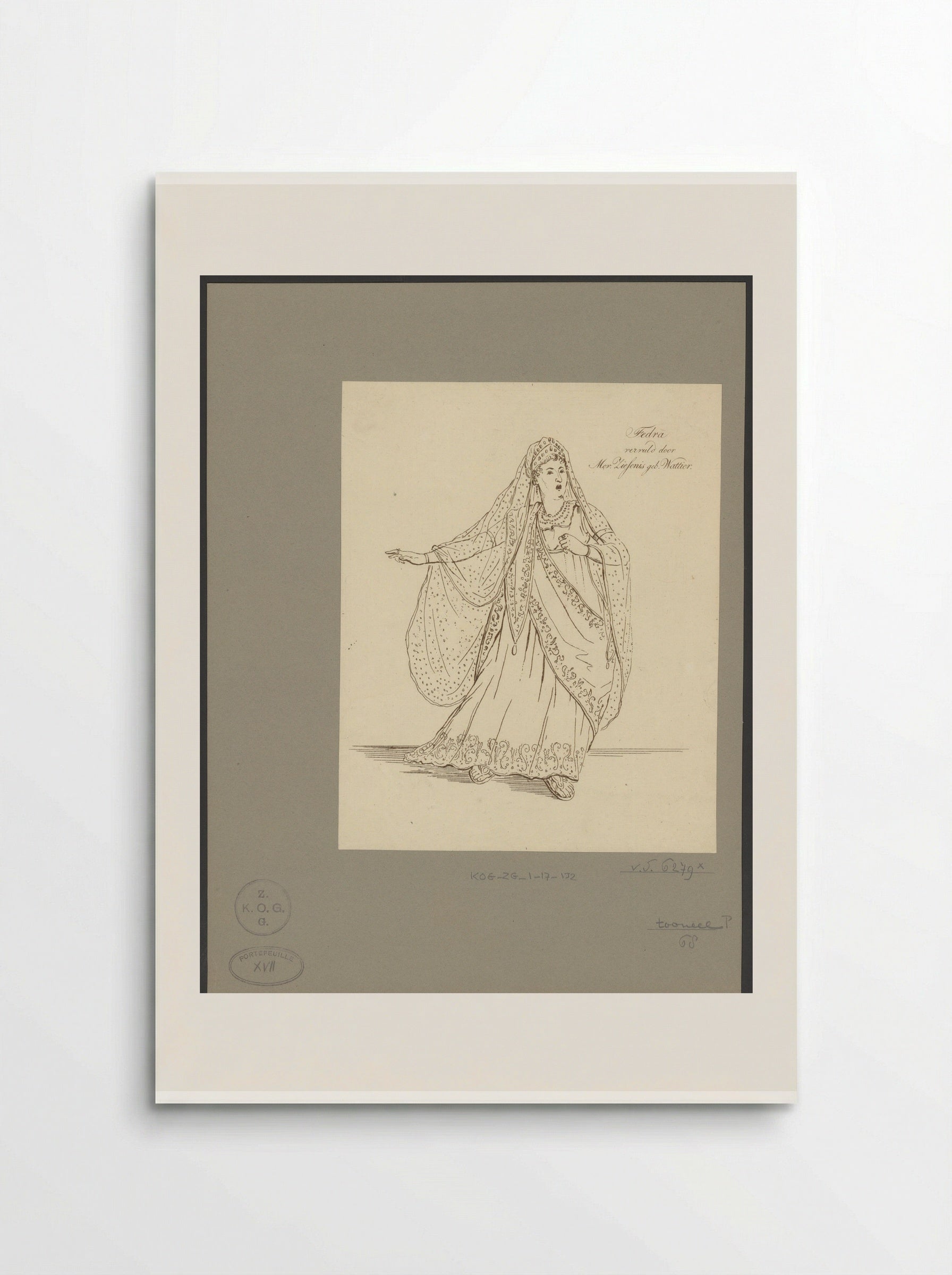 Portret van Johanna Cornelia Wattier in de rol van Fedra - Johannes Jelgerhuis - Poster