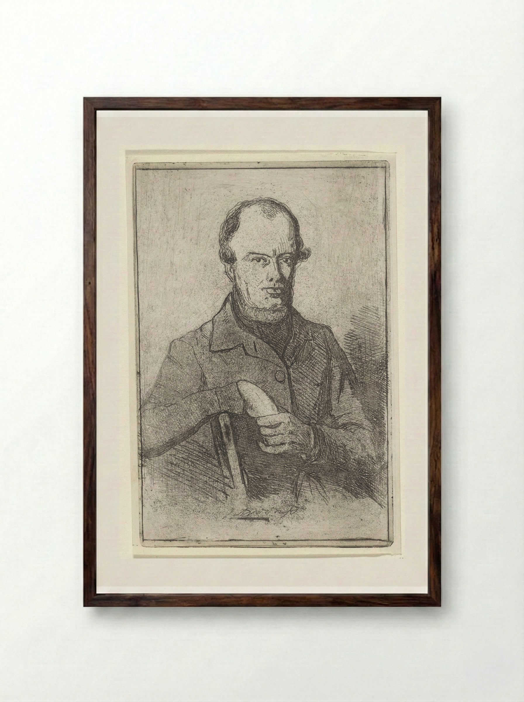 Portret van Johannes Adrianus van der Drift - Jan Weissenbruch - Framed Print Dark Wood