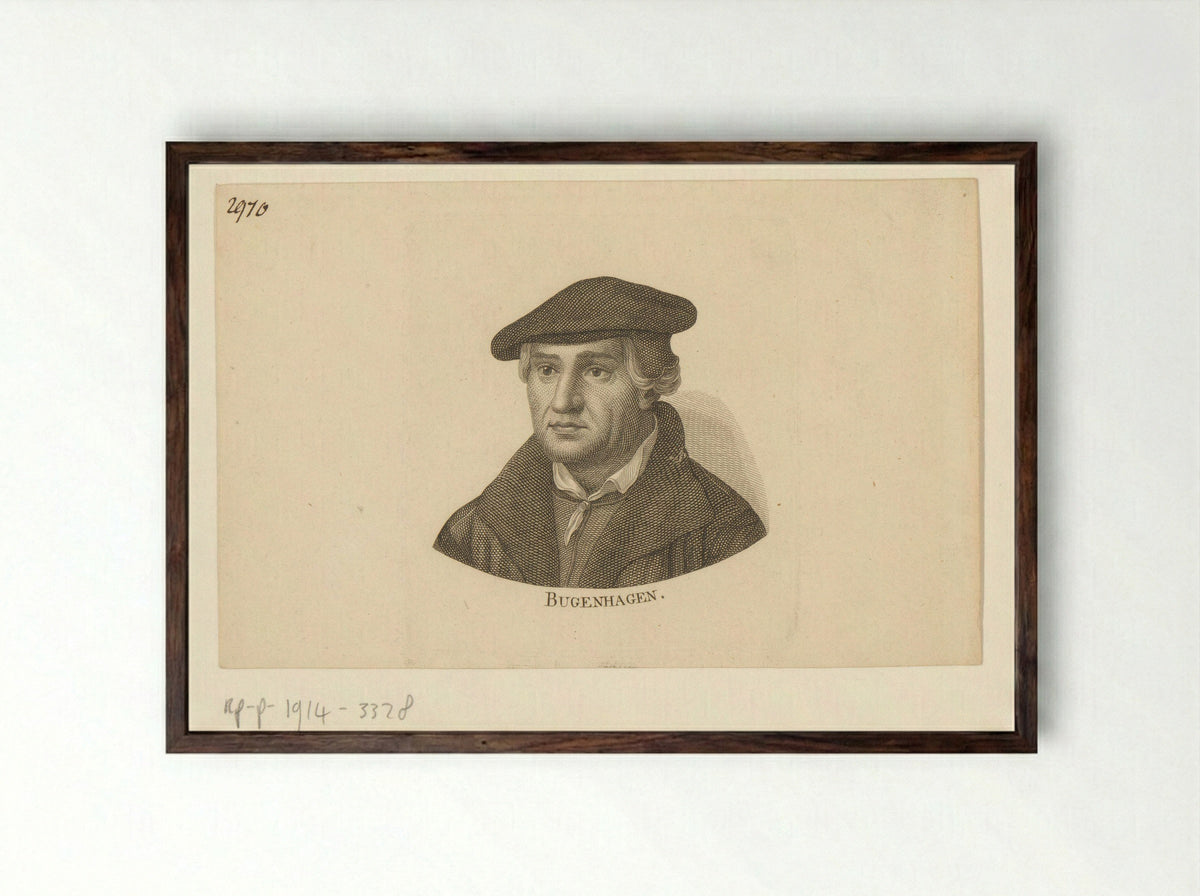 Portret van Johannes Bugenhagen - Ernst Ludwig Riepenhausen - Framed Print Dark Wood