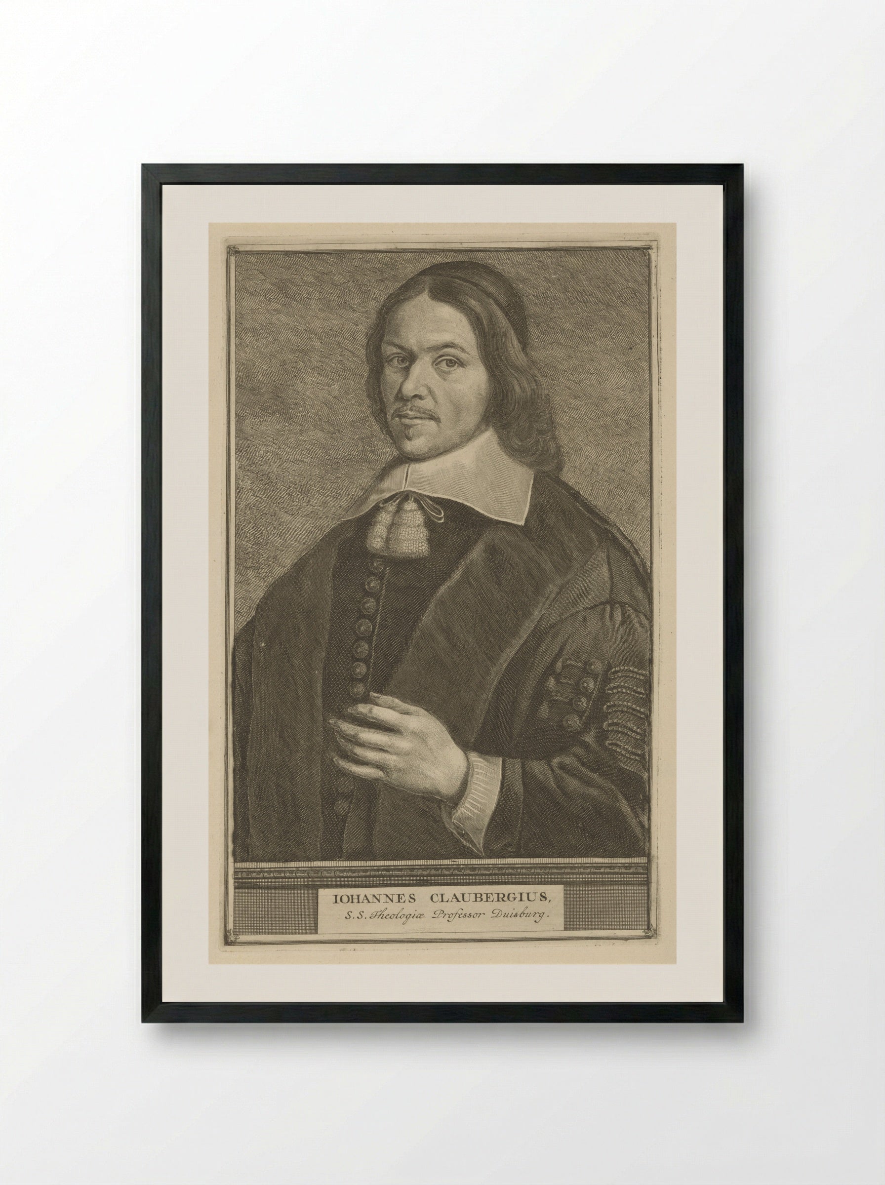 Portret van Johannes Clauberg - Jonas Suyderhoef - Framed Print Black