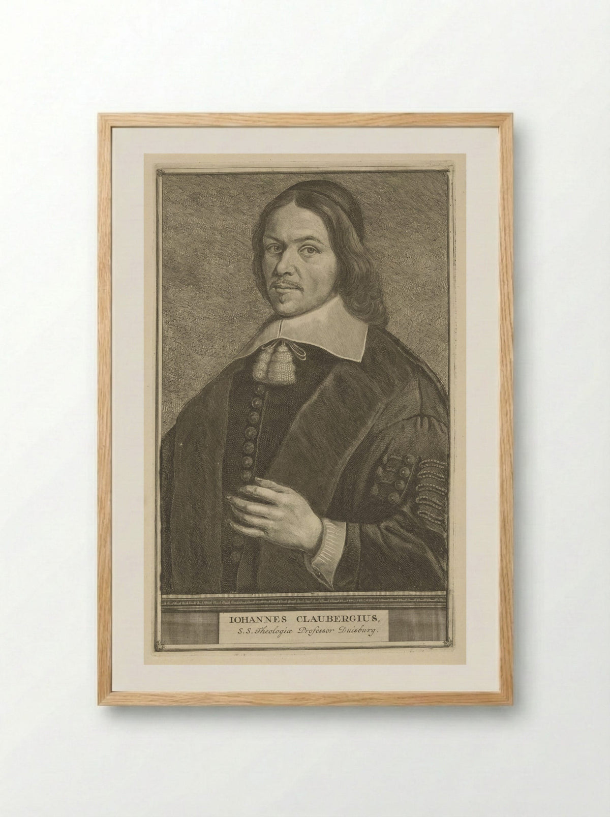 Portret van Johannes Clauberg - Jonas Suyderhoef - Framed Print Wood