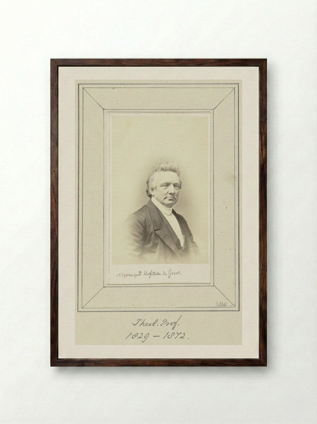 Portret van Johannes Cocceius - Johannes H. Egenberger - Framed Print Dark Wood