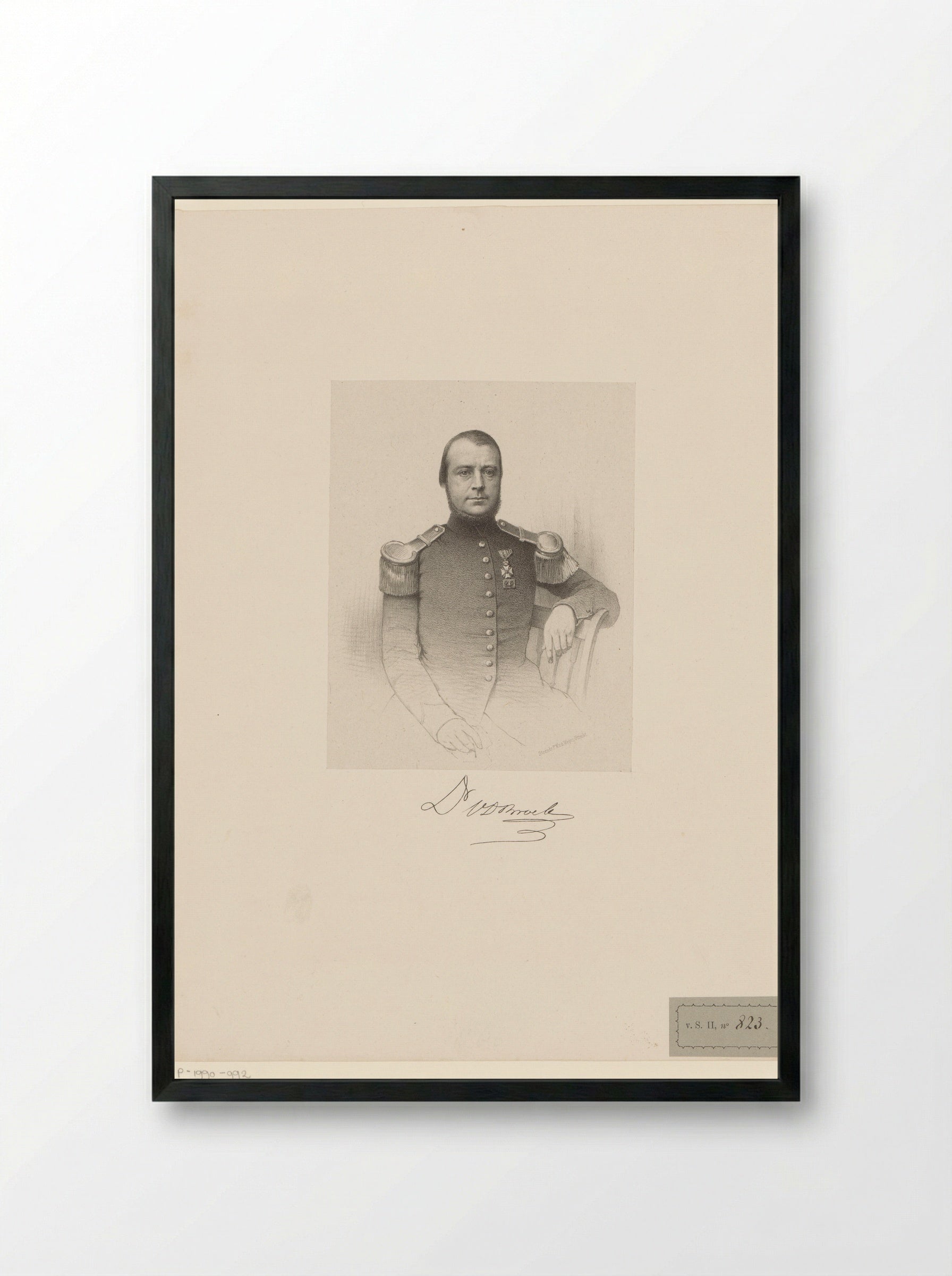 Portret van Johannes Hubertus van den Broek - Antonie Johannes Groeneveldt - Framed Print Black