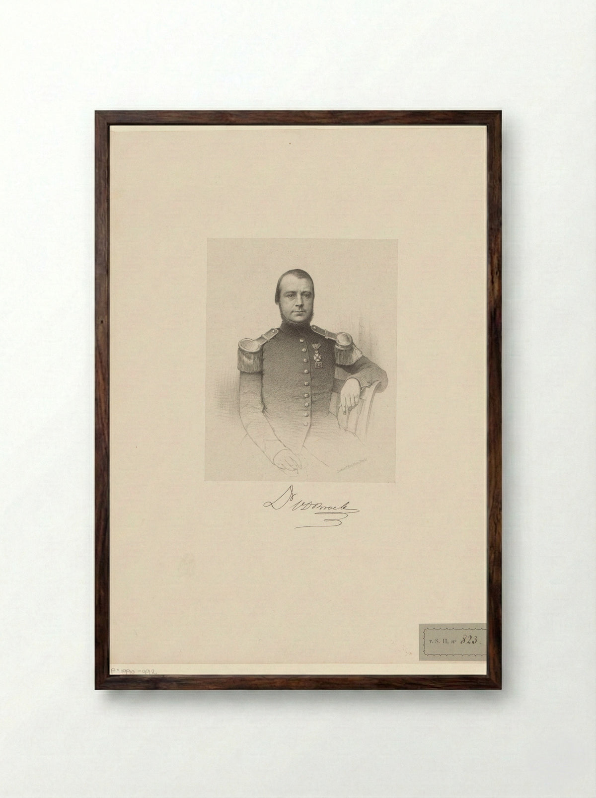 Portret van Johannes Hubertus van den Broek - Antonie Johannes Groeneveldt - Framed Print Dark Wood