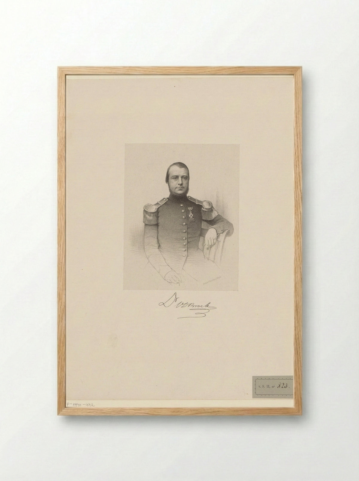 Portret van Johannes Hubertus van den Broek - Antonie Johannes Groeneveldt - Framed Print Wood