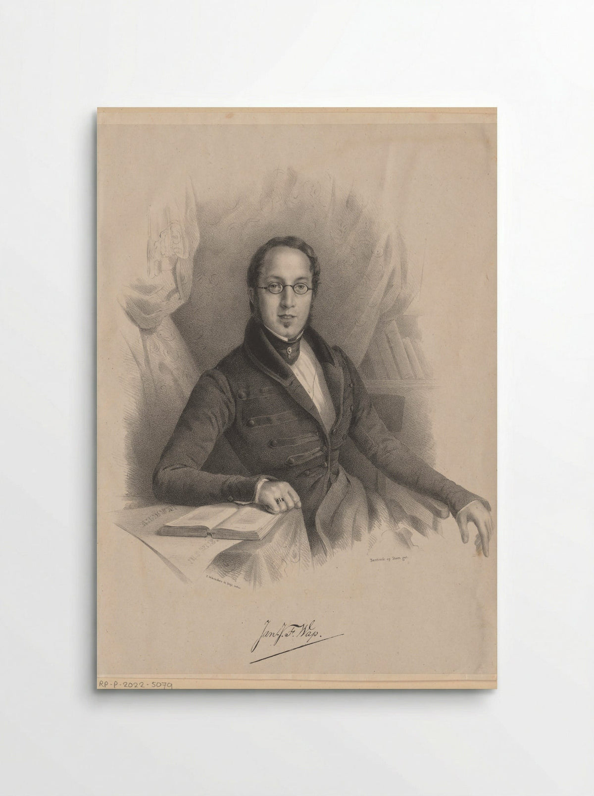 Portret van Johannes Jacobus Franciscus Wap - Hilmar Johannes Backer - Poster