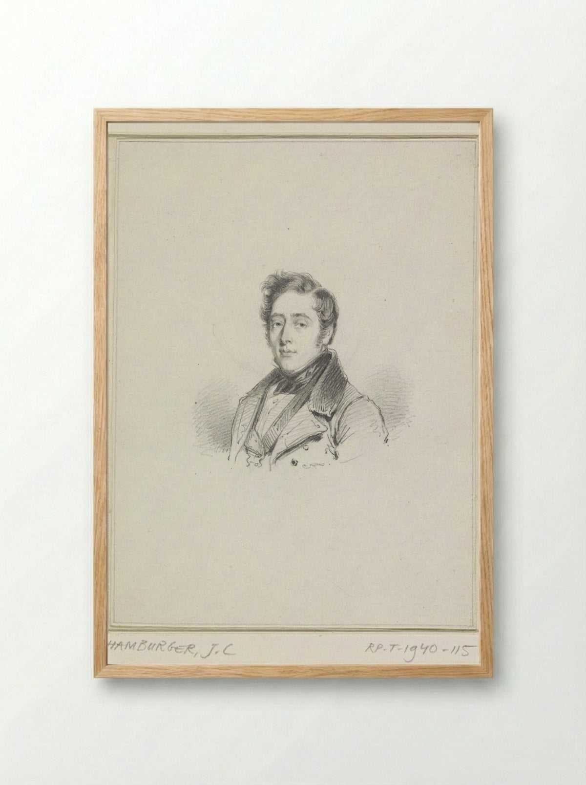 Portret van Johannes Leonardus Wolterbeek - Johannes Philippus Lange - Framed Print Wood