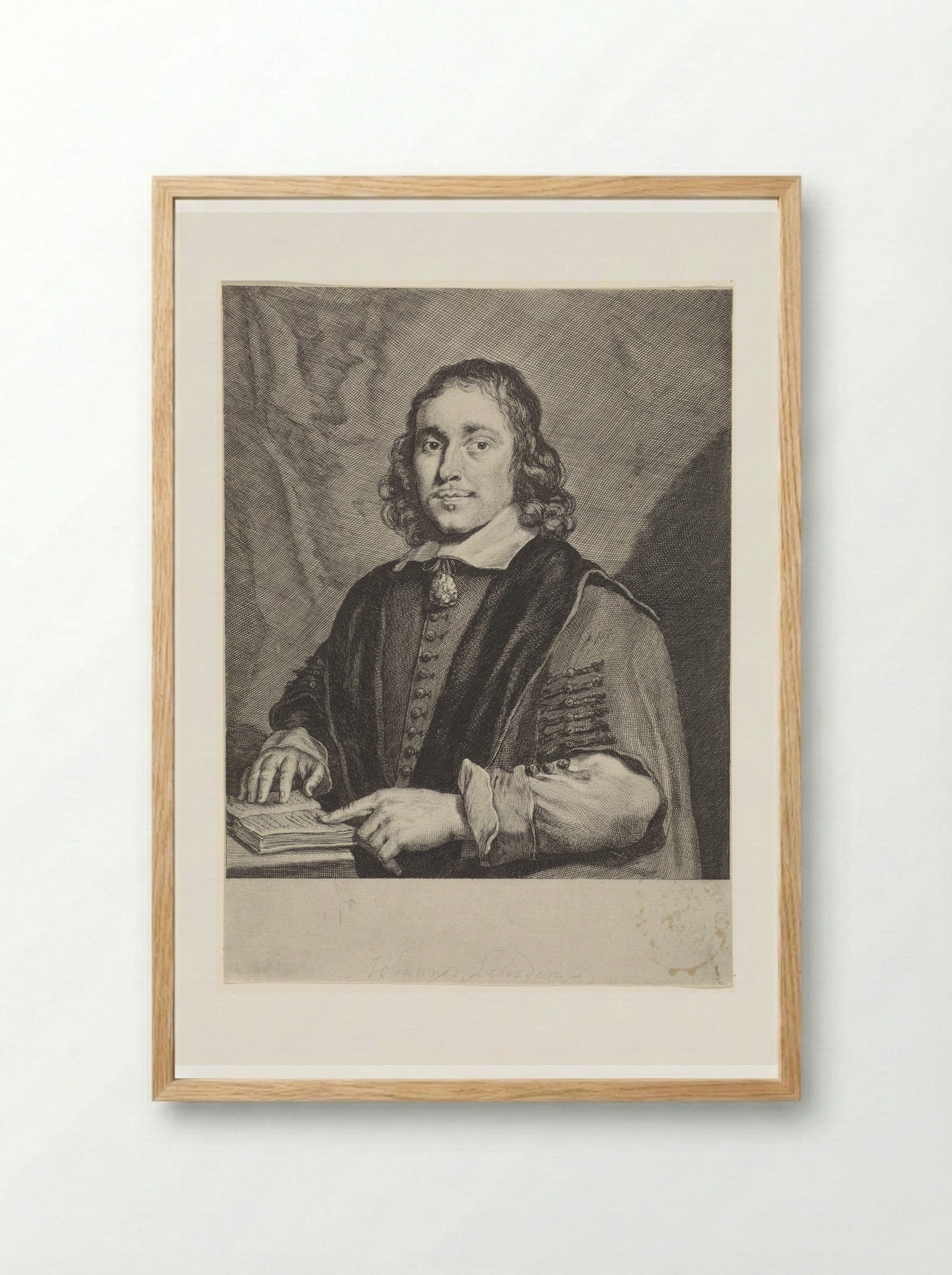 Portret van Johannes Leusden - Theodor Matham - Framed Print Wood