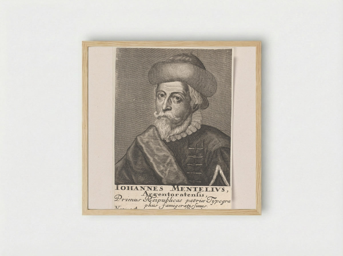 Portret van Johannes Mentelin - Michael Rössler - Framed Print Wood