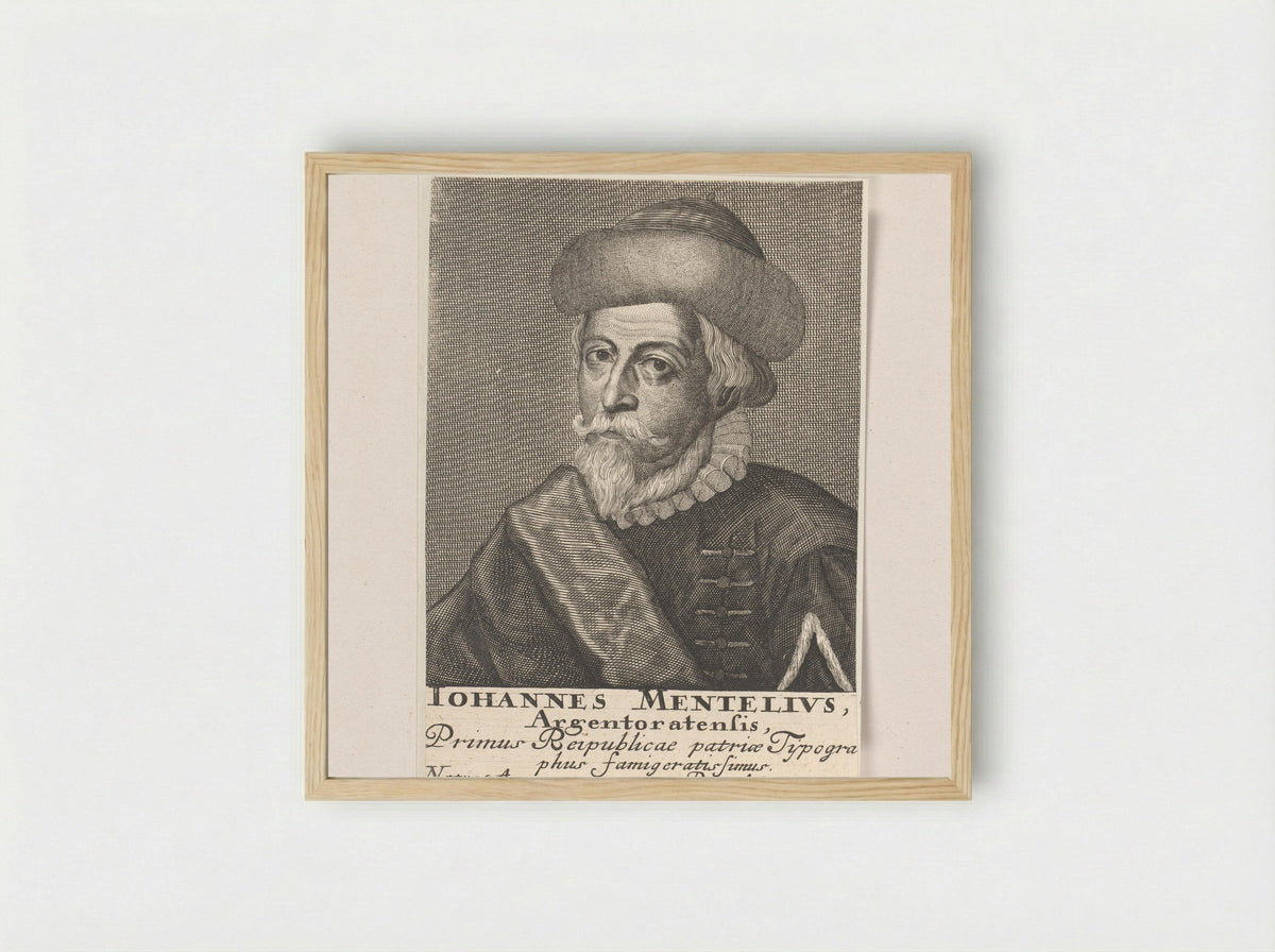 Portret van Johannes Mentelin - Michael Rössler - Framed Print Wood