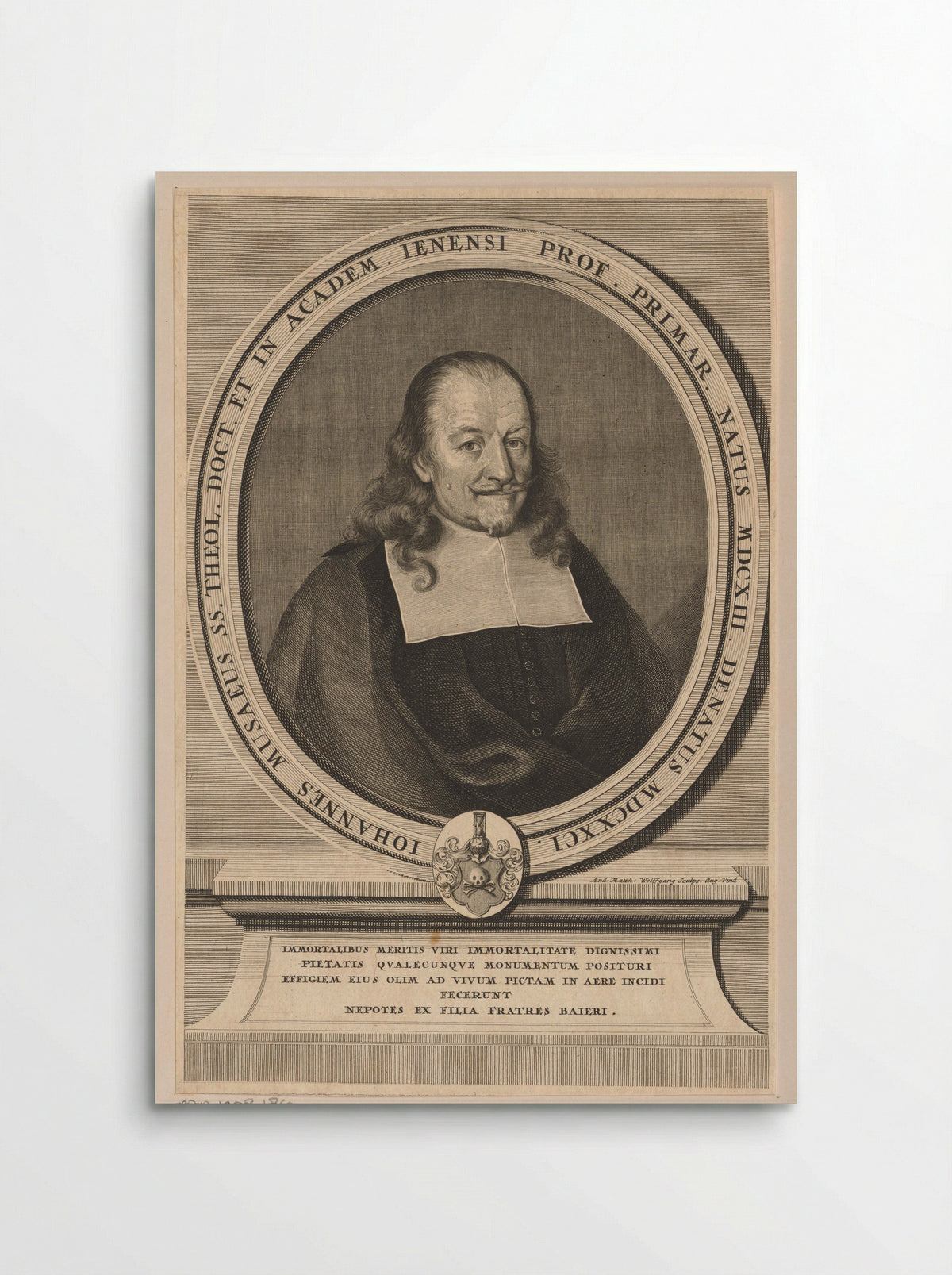 Portret van Johannes Musaeus - Andreas Matthäus Wolfgang - Poster