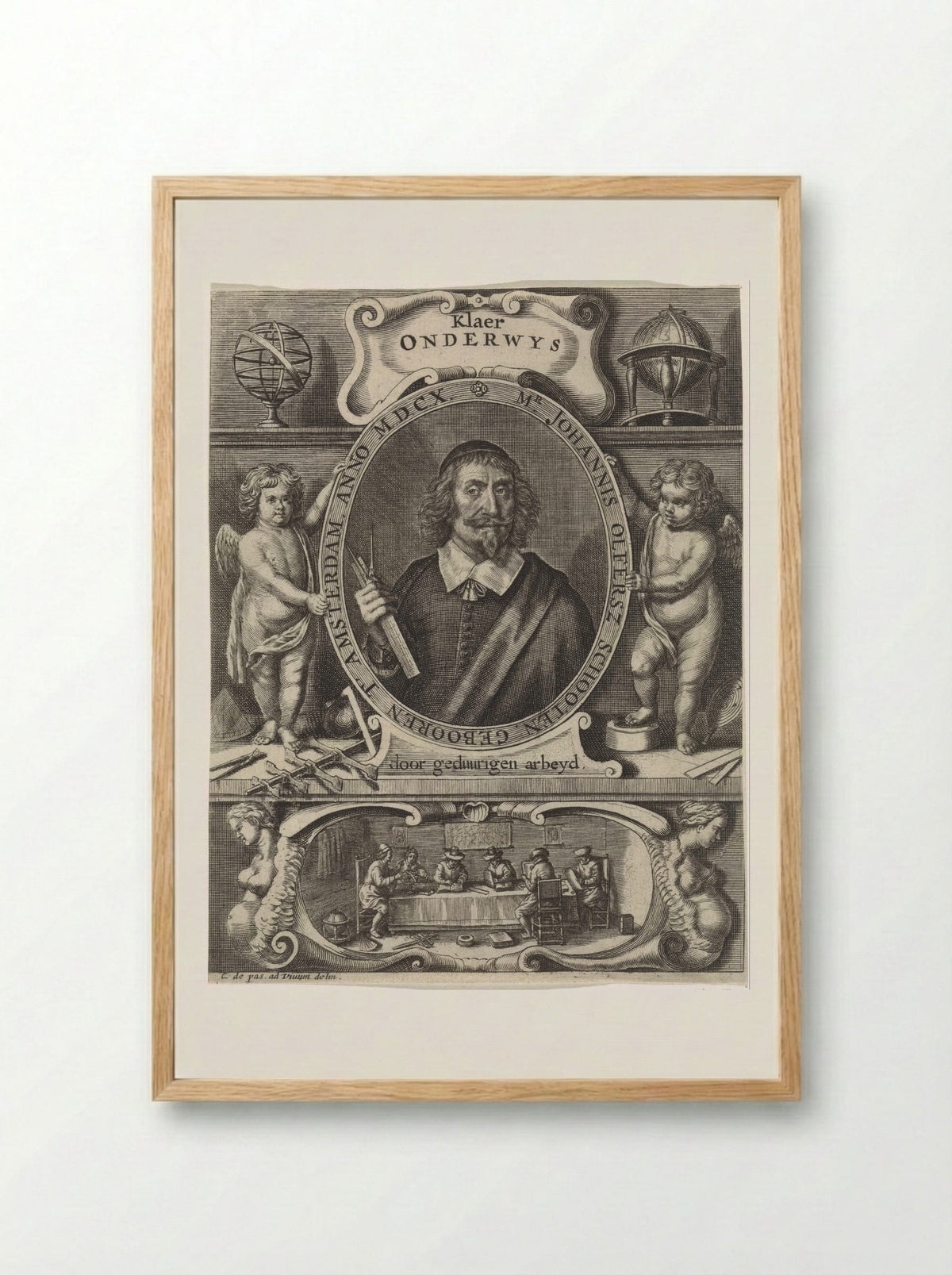 Portret van Johannes Olfersz. Schooten - Crispijn van de Passe (II) - Framed Print Wood