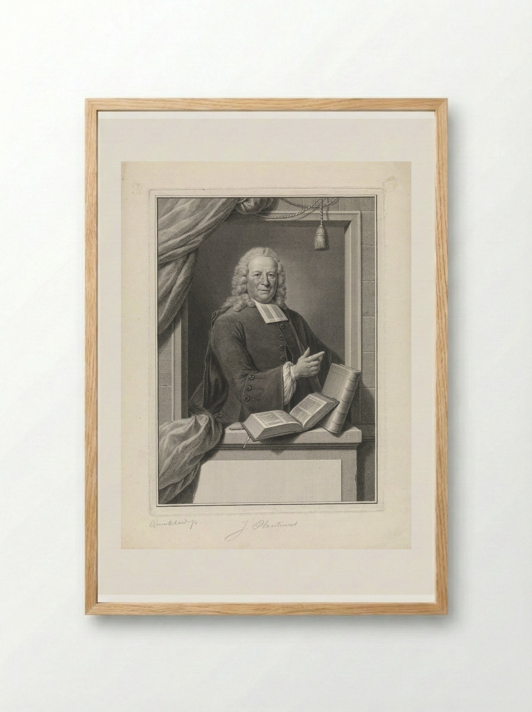Portret van Johannes Plantinus - Pieter Tanjé - Framed Print Wood