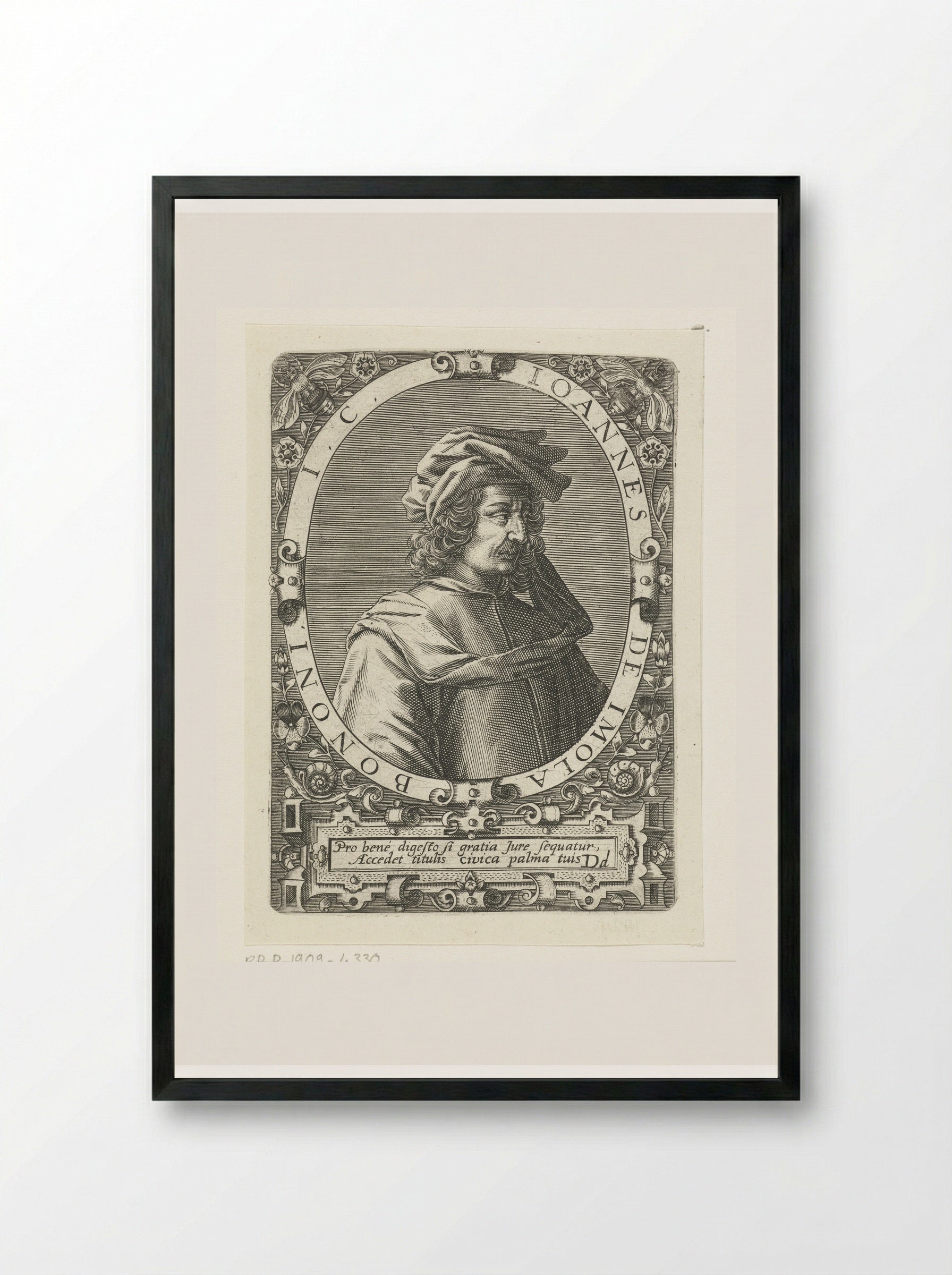 Portret van Johannes de Imola - Theodor de Bry - Framed Print Black