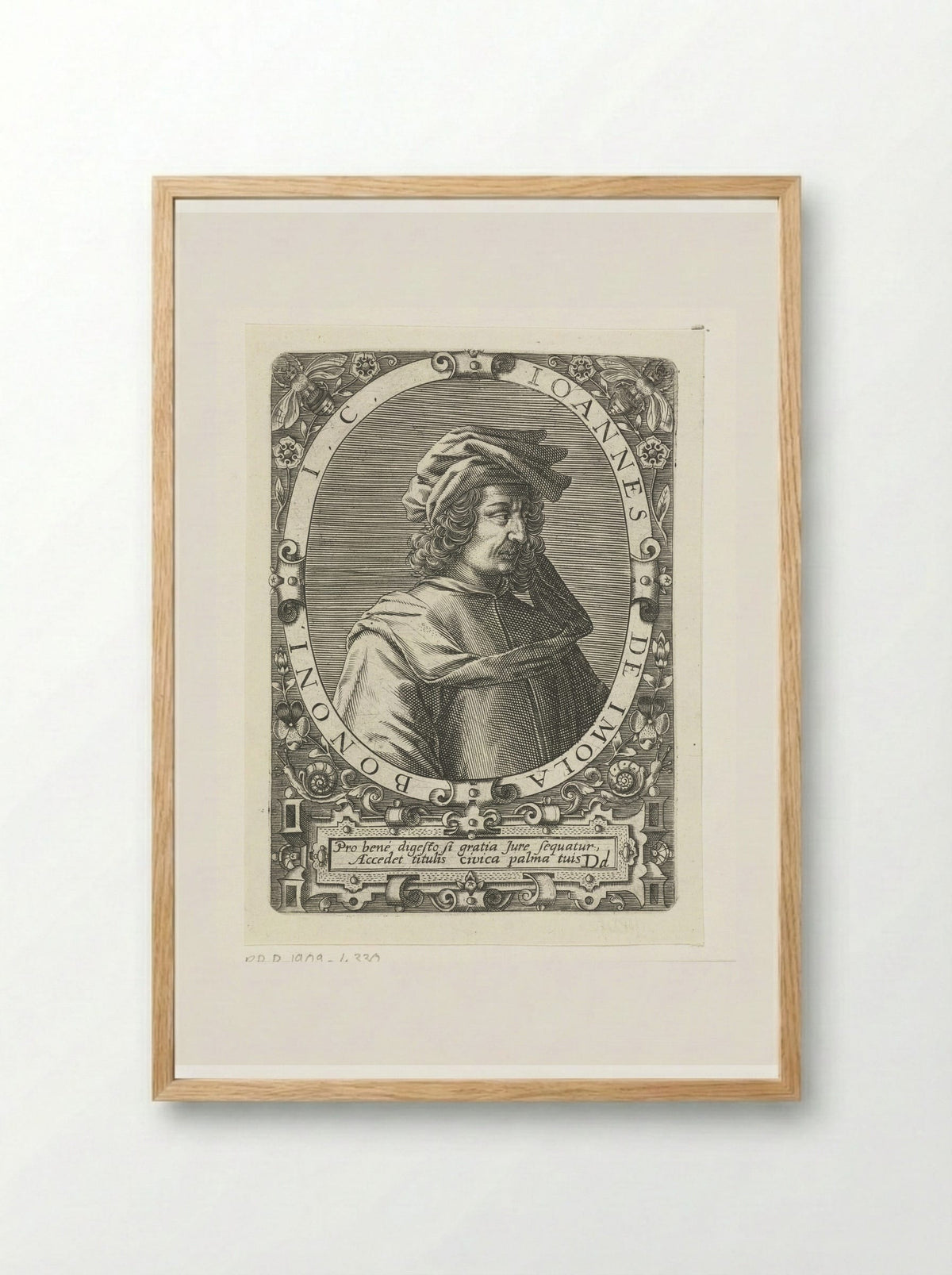Portret van Johannes de Imola - Theodor de Bry - Framed Print Wood