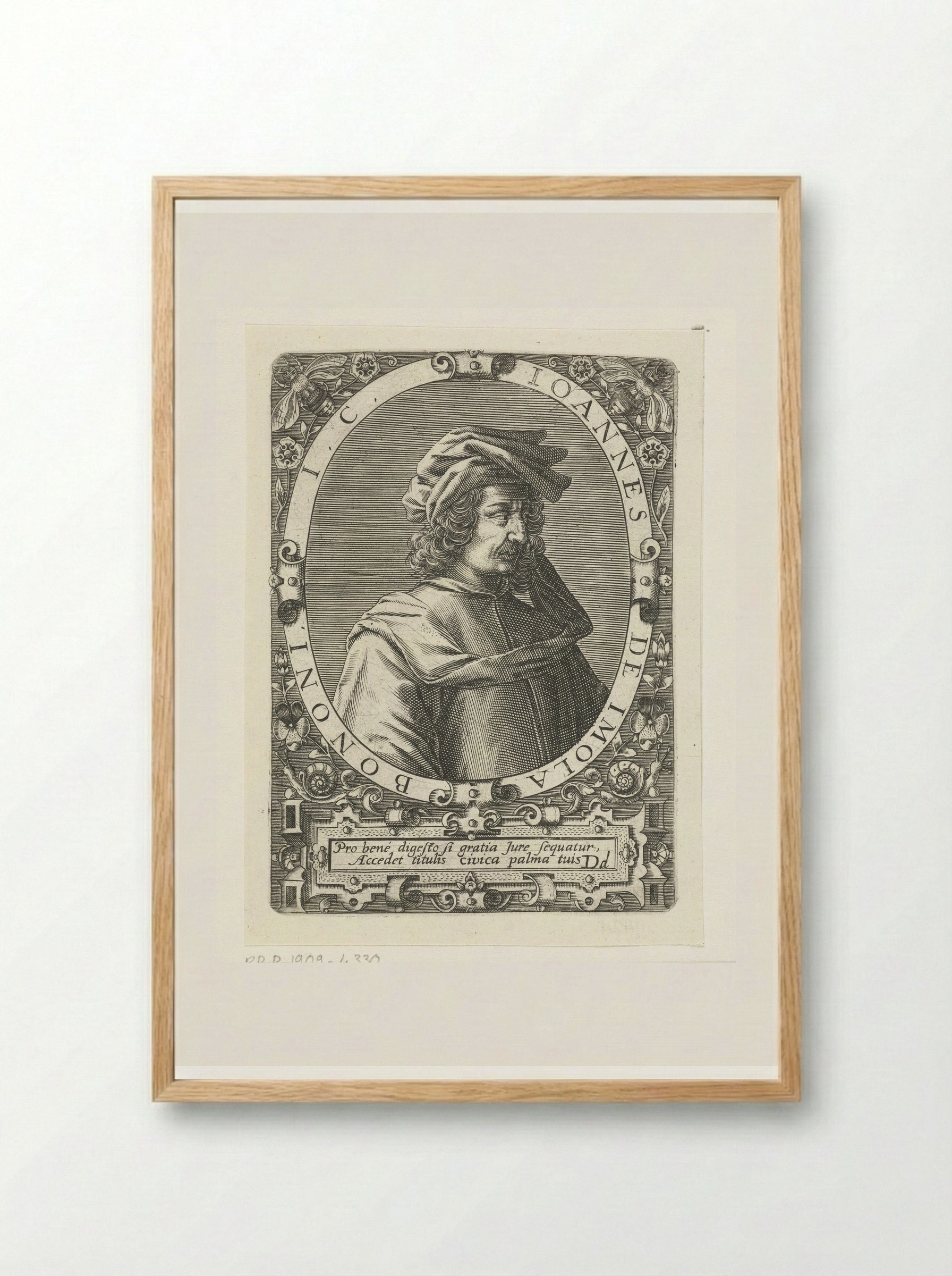 Portret van Johannes de Imola - Theodor de Bry - Framed Print Wood