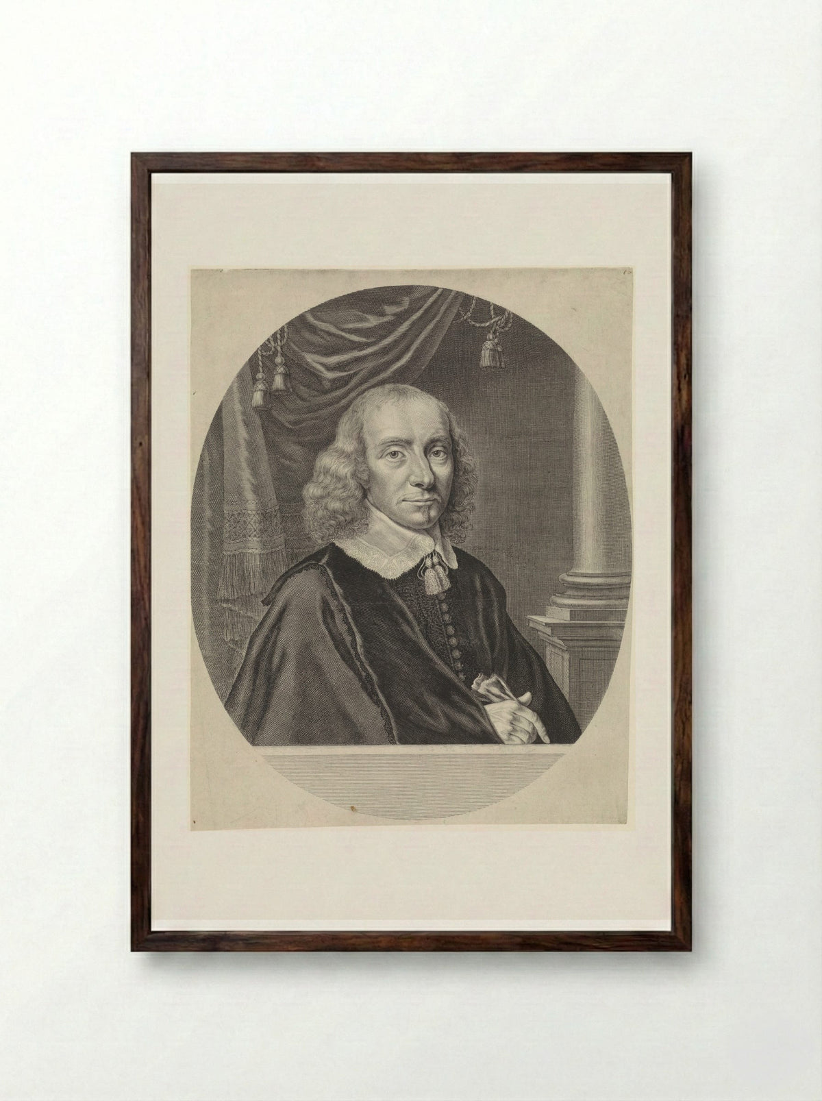 Portret van Johannes de Jonghe - Theodor Matham - Framed Print Dark Wood