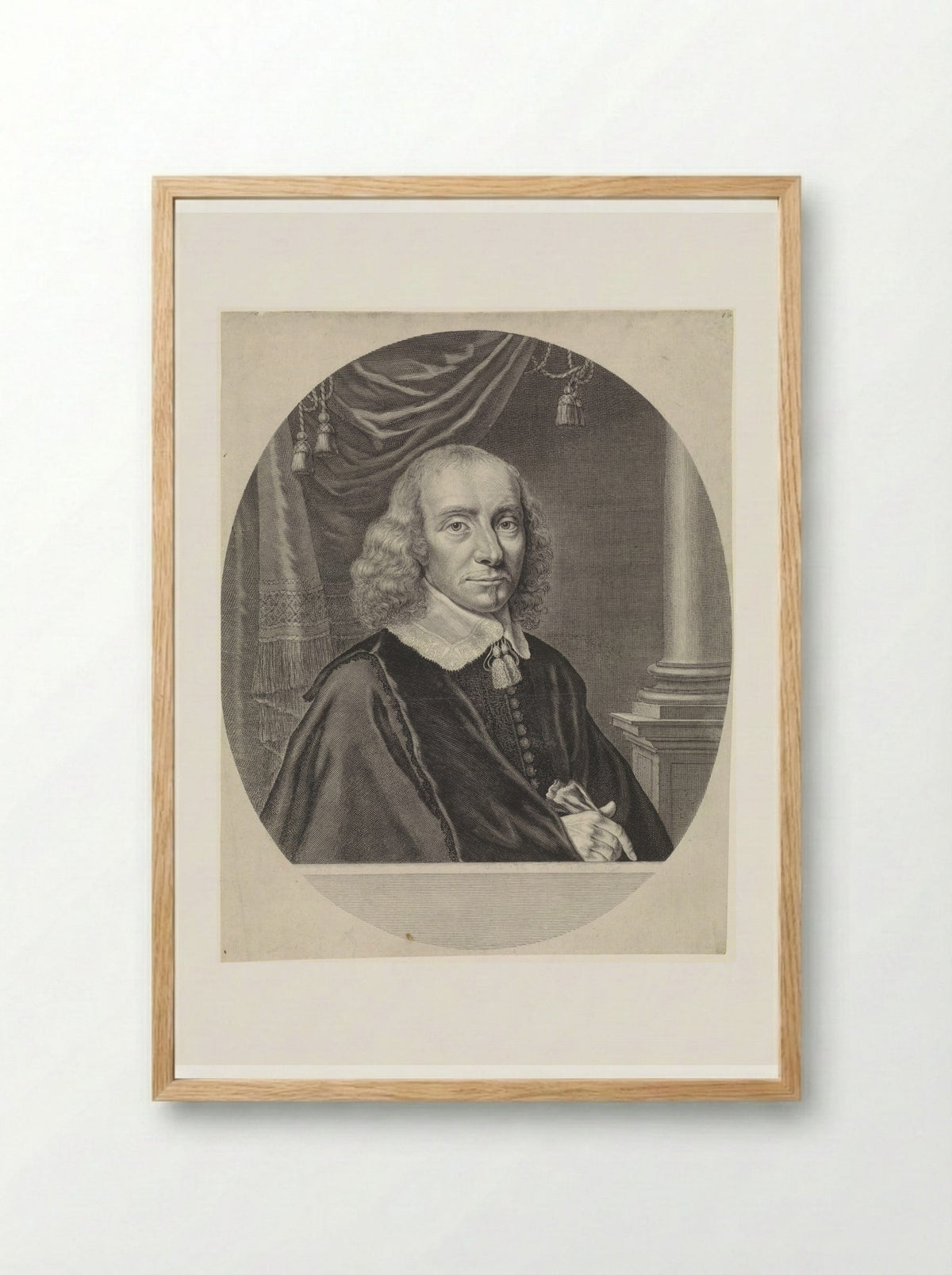 Portret van Johannes de Jonghe - Theodor Matham - Framed Print Wood