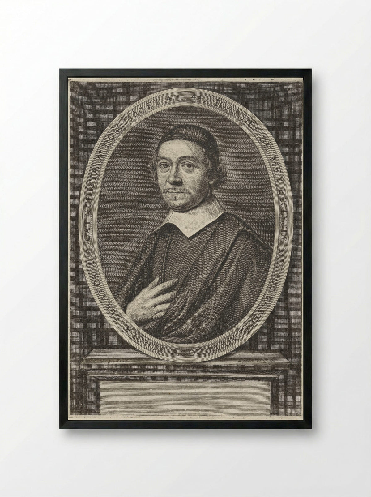 Portret van Johannes de Mey - Jonas Suyderhoef - Framed Print Black