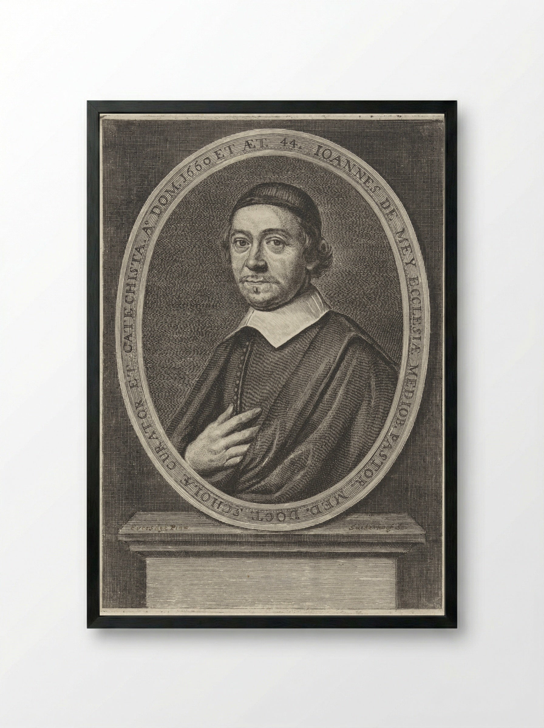 Portret van Johannes de Mey - Jonas Suyderhoef - Framed Print Black
